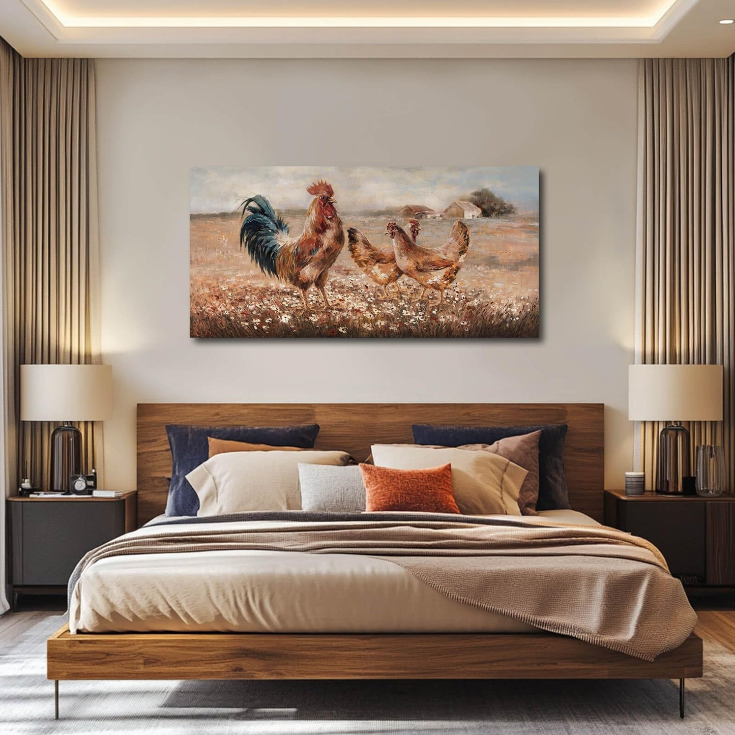 LEVERUP Animal Home Decor Browm Wall Art Flower wall Decorations for Dining Room Bedroom Office 20×40 Inchs Easy to Hang