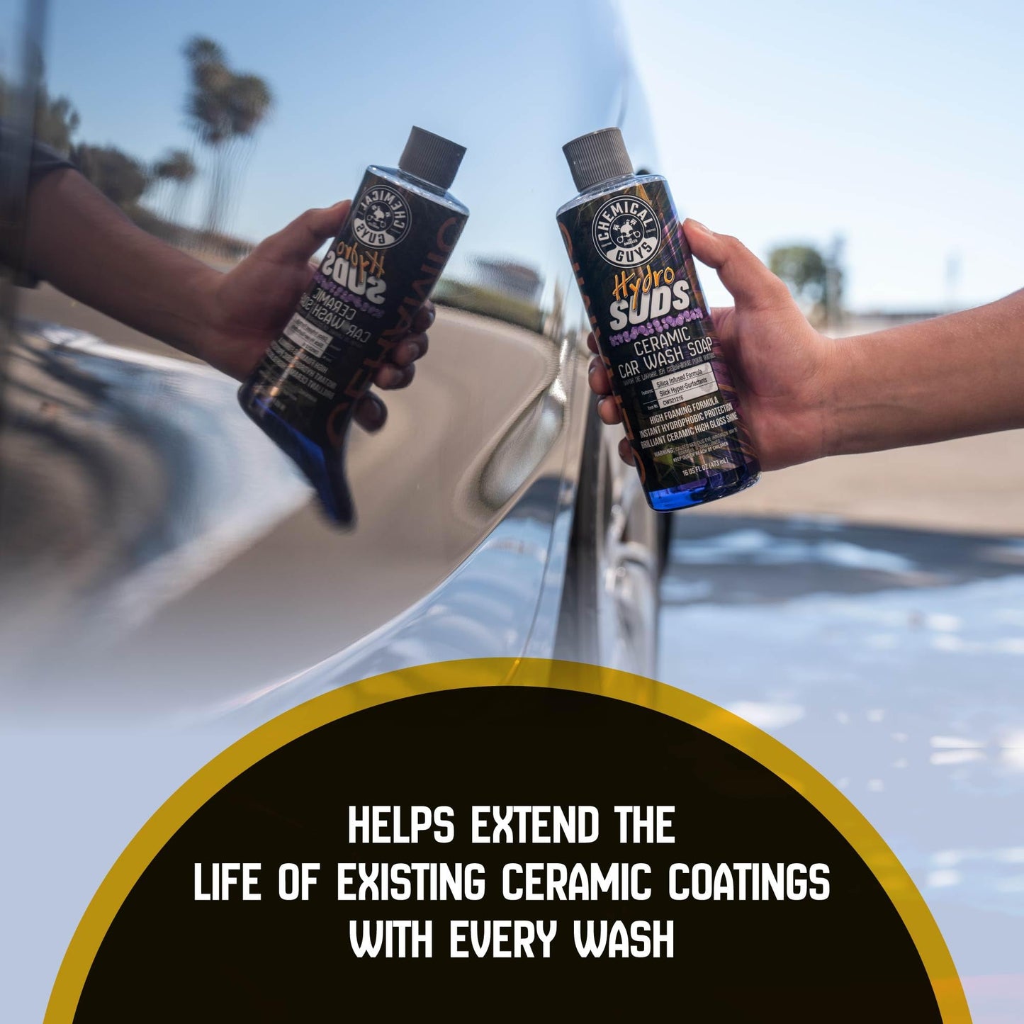 Chemical Guys HydroSuds Ceramic, Shine High Foaming Car Wash Soap - Foam Cannon Soap, Works with Foam Guns or Bucket Washes for Cars, Trucks, Motorcycles, RVs, and More, Berry Scent - 16 oz