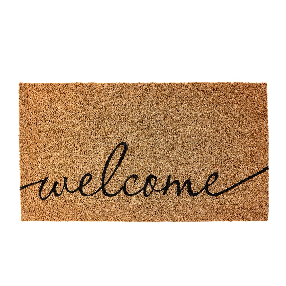KANKUN Coco Coir Door Mat with Heavy Duty Backing, Welcome Doormat (17" x 30"), Doormat Entrance (Welcome1-1Pack)