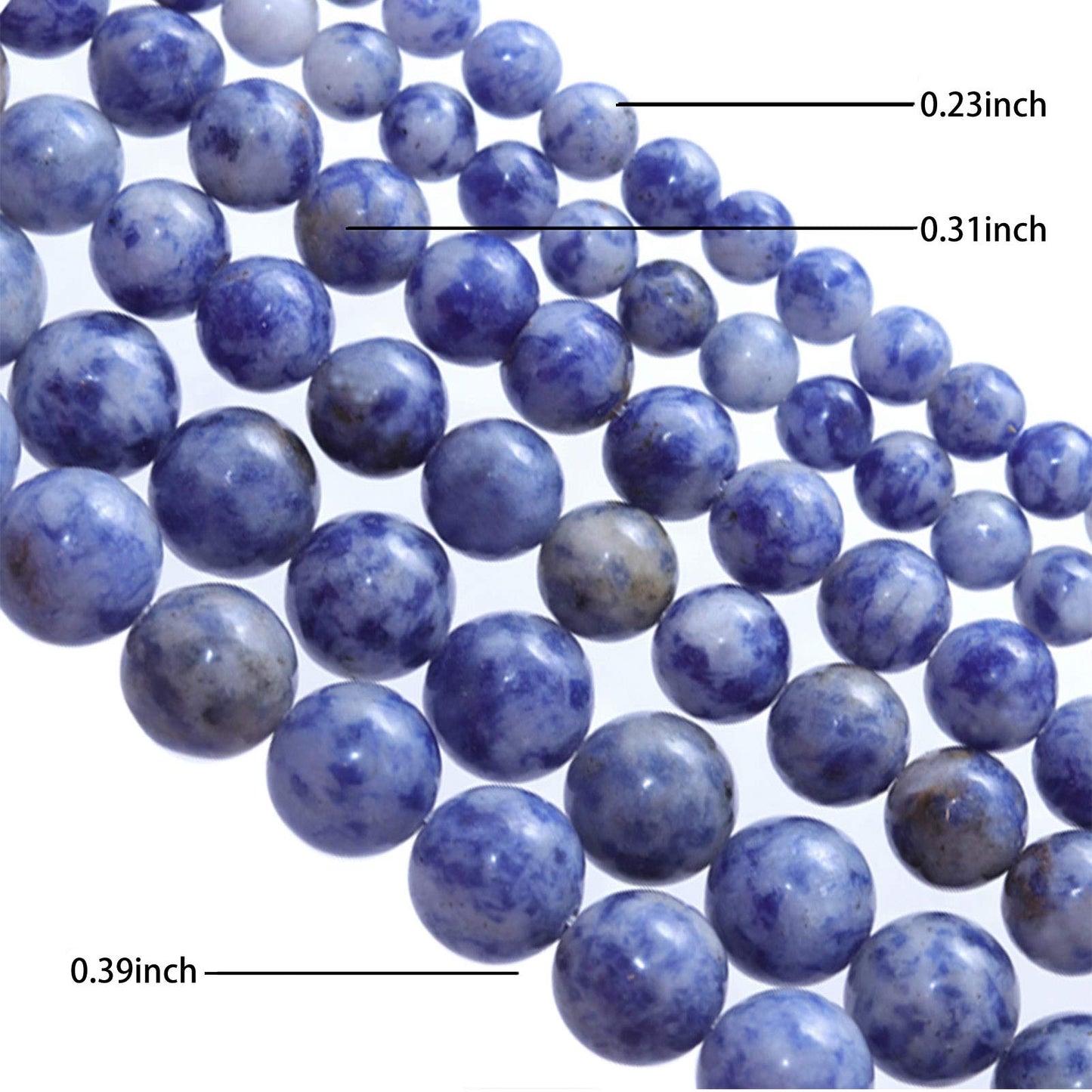 Filluck Natural Stone Beads 8mm Bule Sodalite Polished Round Smooth Gemstone Beads for Jewelry Making 15 Inch(Bule Sodalite,8mm)