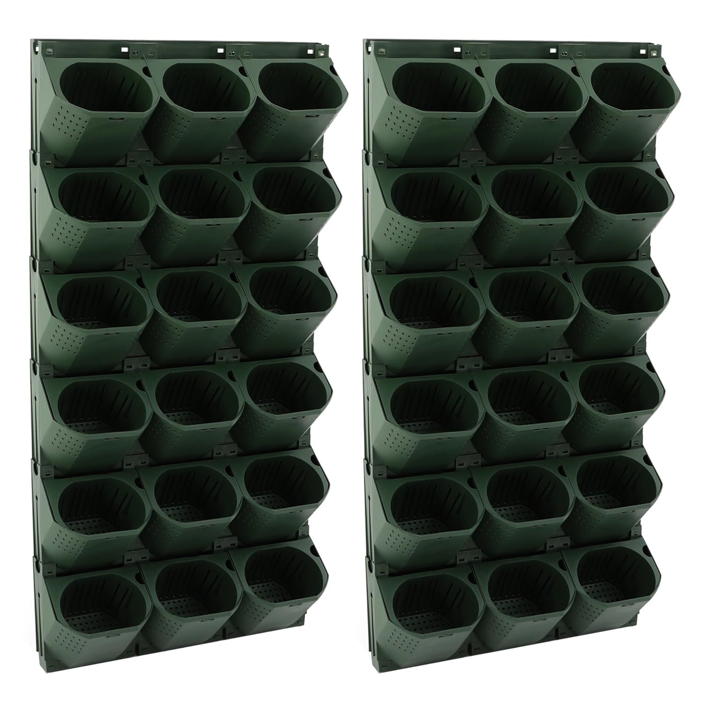 Titunjian Self Watering Wall Planter with 36 Pots Vertical Wall Planters Indoor Outdoor Plant Flower Pot Holder Space-Saving Garden Planter for Herbs Vegetables Flowers (Green)