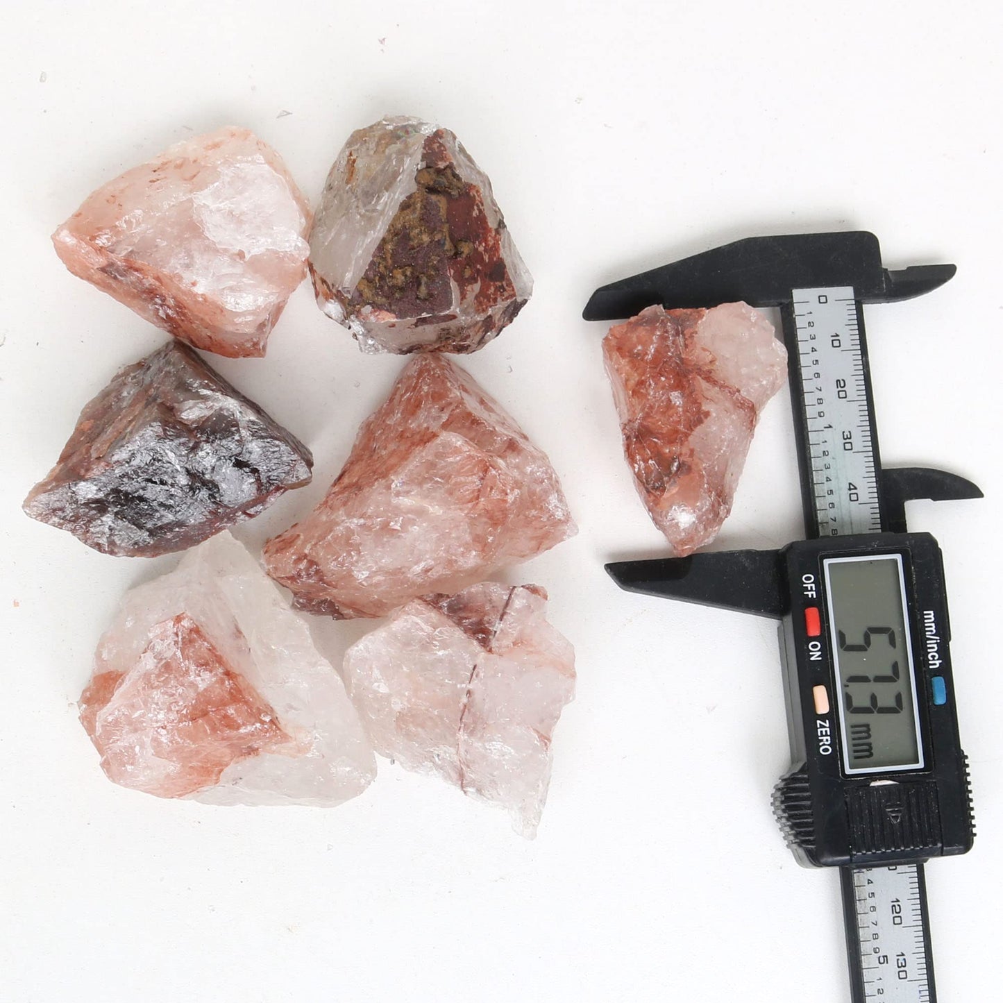REAL-GEMS Natural Raw Healing Crystals Rough Stones for Tumbling, Cabbing, Polishing, Wire Wrapping, Wicca & Reiki Crystal Healing, Mix Gemstones,7 Chakra (Blood Quartz)