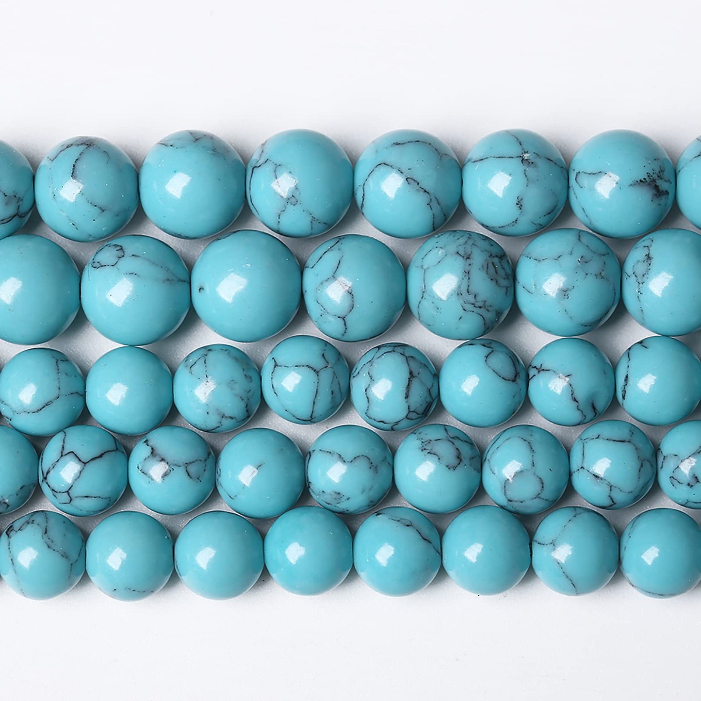 90PCS 4mm Natural Stone Beads Blue Turquoise Round Loose Gemstone Beads for Jewelry Making DIY Bracelet Necklace 15 Inch (4mm, Blue Turquoise)