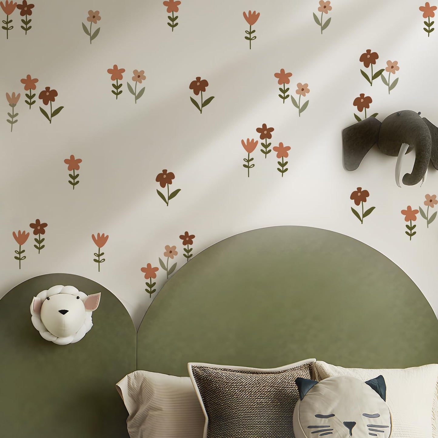 QUCHENG Boho Wall Stickers Girls Bedroom Removable Wall Decals Nursery Kids Room Decor Vinyl Murals DIY Cute Decorations 6 Sheets