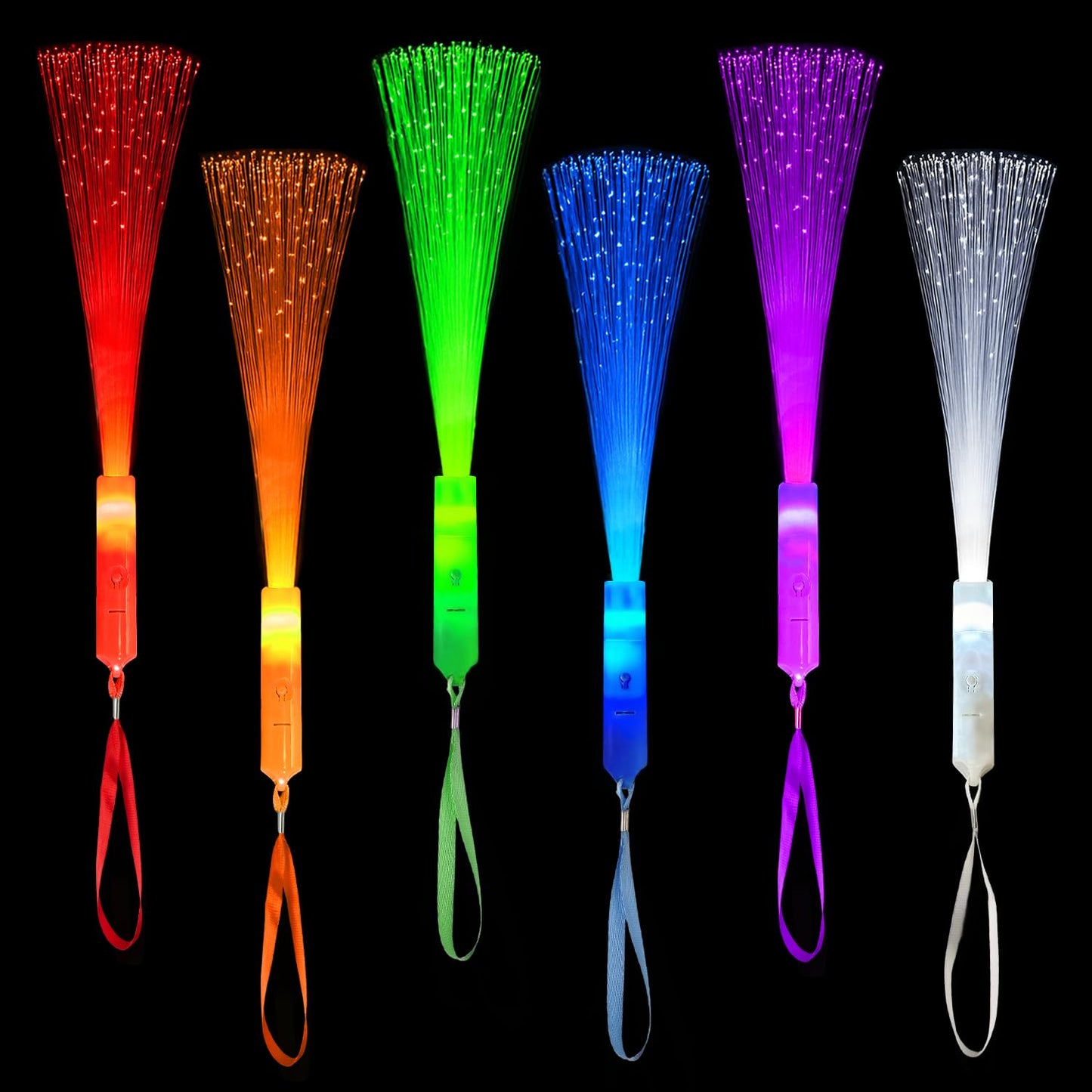 Glow in Dark Fiber Optic Lights for Kids Bulk-24 Pack, Light Up Toys Gifts Goodie Bag Basket Stuffers Fillers for Toddlers, Ultra Bright Sparklers Item for Graduation, Camping, Wedding, Birthday