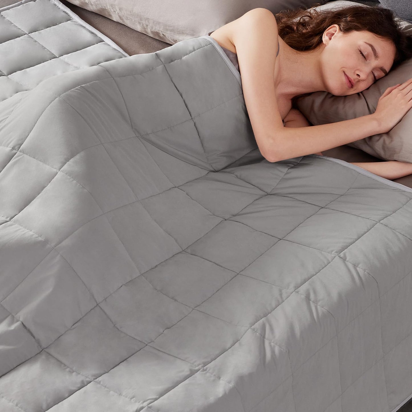 Weighted Blanket Queen Size (60"x80" 20lbs),Ultra Soft and Cozy Cooling Weighted Blanket Queen Size for Adult,Heavy Blanket with Machine Washable Soft Blanket, Stone Grey