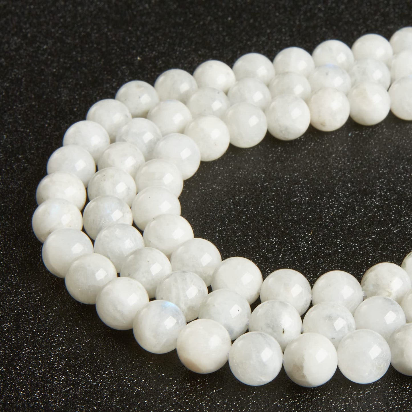 60pcs 6mm Moonstone Beads Natural Gemstone Beads Round Loose Beads for Jewelry Making