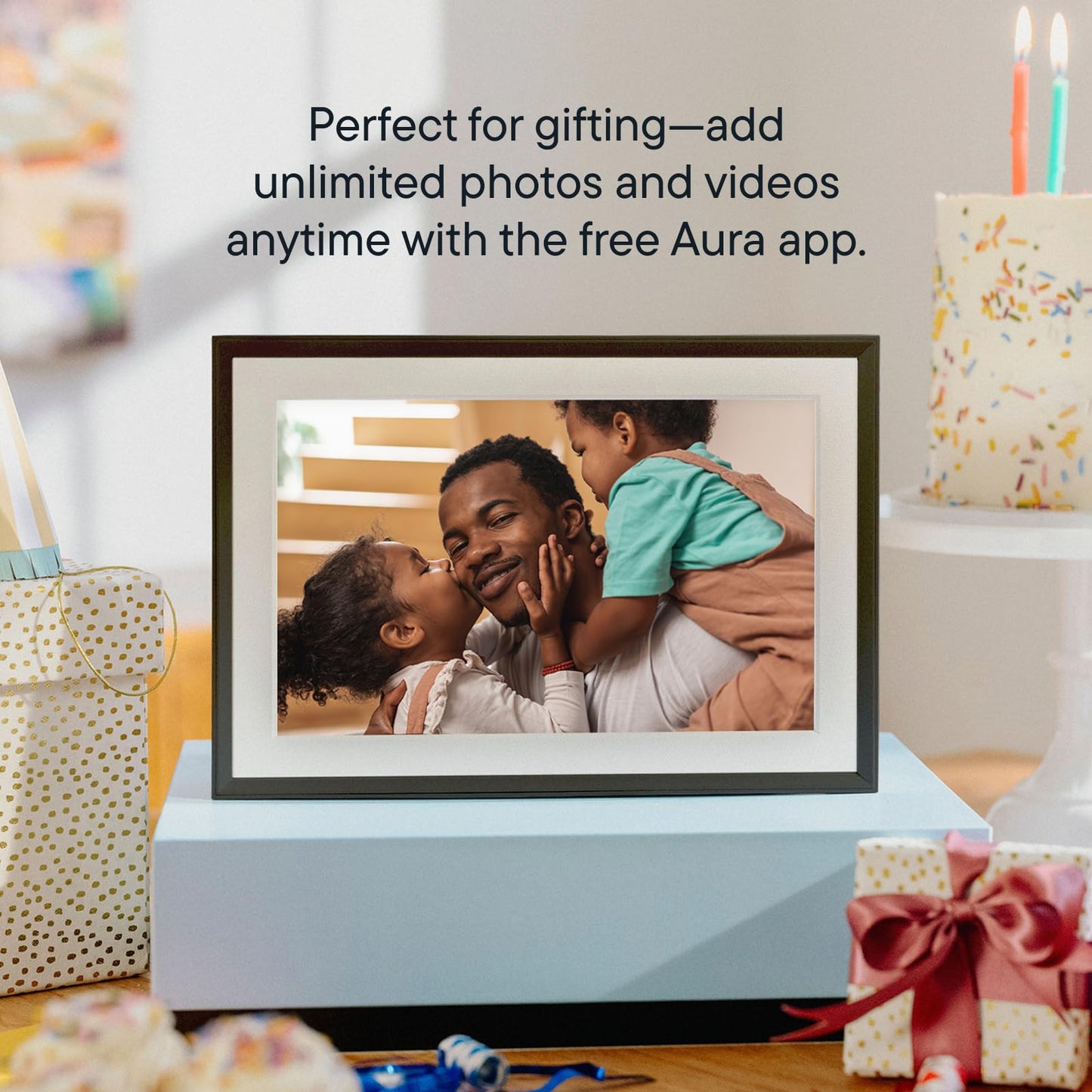 Aura Digital Picture Frame - 10.1" HD Mat Display | Wirecutter's Best Digital Frame for Gifting | Text Photos Directly to Your Frame from Anywhere | Quick & Easy Setup Over WiFi - Free App | No Fees