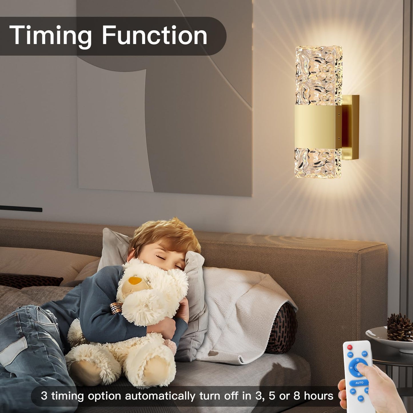camuucci Battery Operated Wall Sconce Rechargeable Battery Powered 12000mAh Wall Light Indoor Not Hardwired Wall Lamp Fixtures for Bedroom Living Room 2Pack