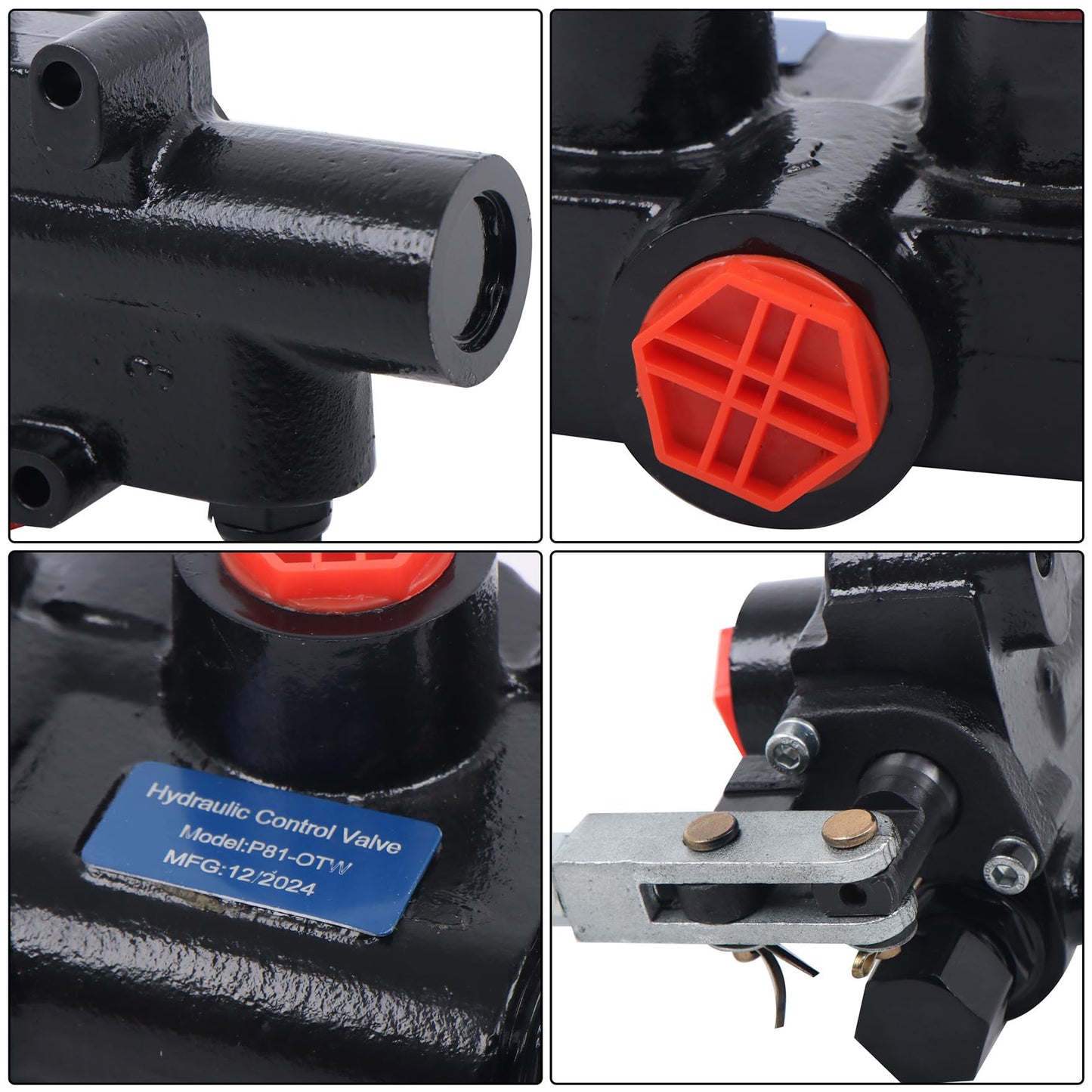 waltyotur 2750 PSI Hydraulic Log Splitter Directional Control Valve Auto Return Detent Lever Handle 21 GPM