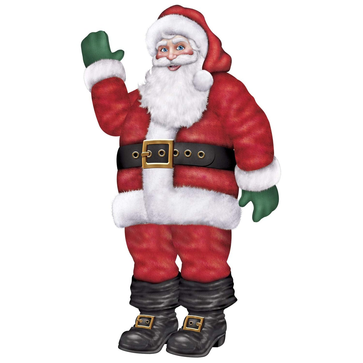 Beistle Christmas Jointed Decoration Bundle – Santa Claus Cutout and Christmas Tree with Greeting Card Holders, Large Holiday Props and Wall Decorations for Home, Office, Parties, and Seasonal Events