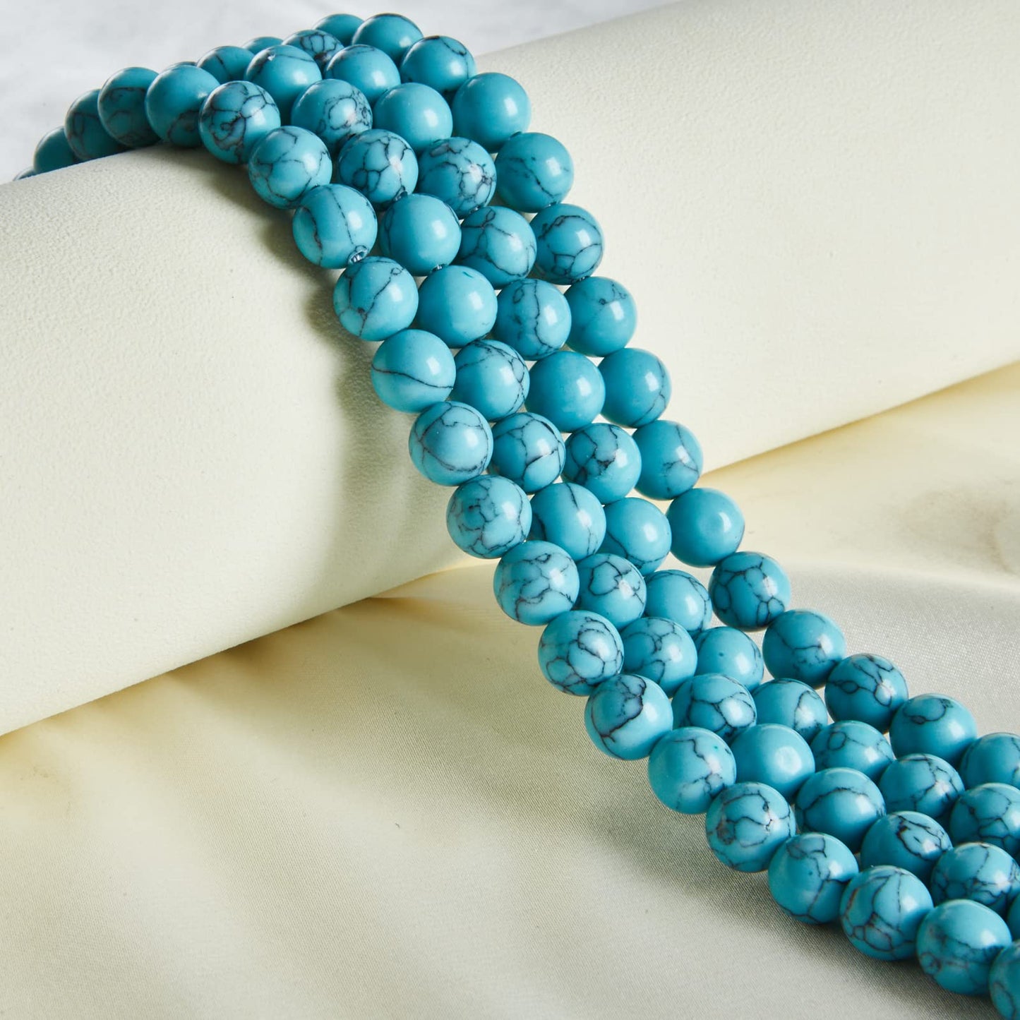 100pcs 8mm Blue Turquoise Beads Natural Gemstone Beads Round Loose Beads for Jewelry Making