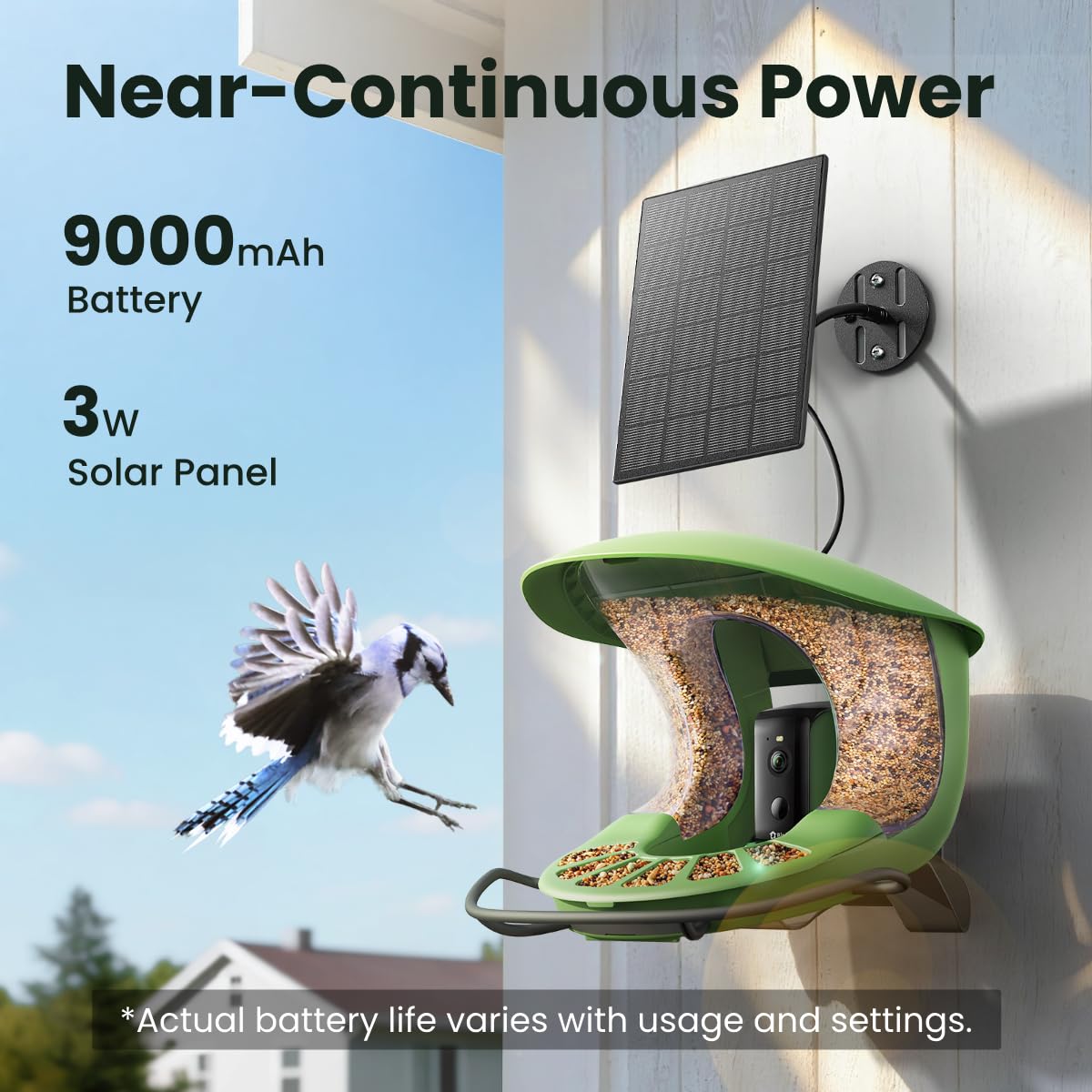 Birdfy 2 Smart Bird Feeder with Camera,Solar-Powered, Wireless Installation, Auto-Capture Bird Videos & Motion Detection, Gift Present