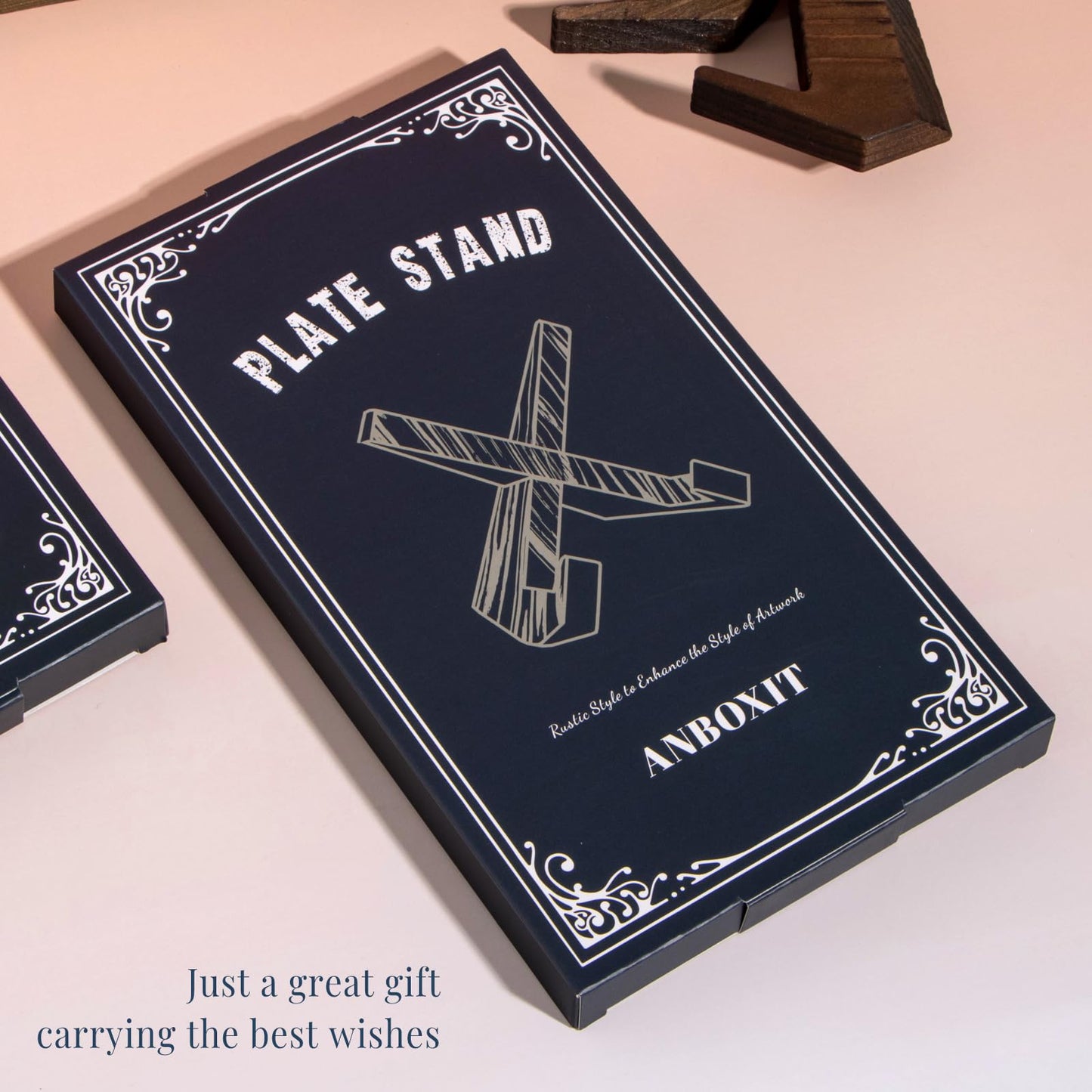 ANBOXIT Plate Stand for Display - 6.5 Inch Plate Holder Display Stand, Wooden Picture Frame Holder, Decorative Table Top Easels