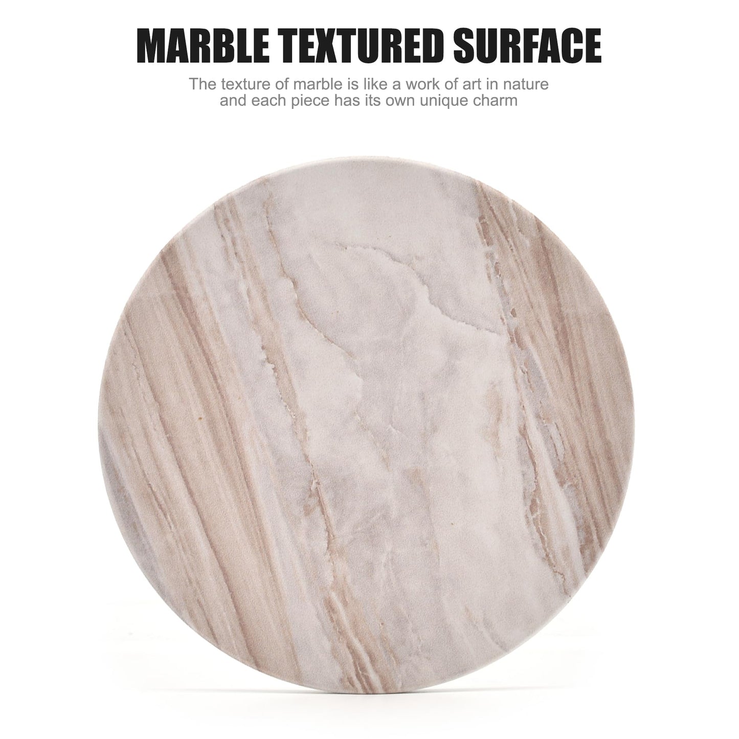 6Pcs Drink Coasters with Holder, Marble Style Ceramic Drink Coaster, Absorbent Coasters Set Suitable for Kinds of Cups, Modern Style Coaster for Coffee Table, 4 Inches