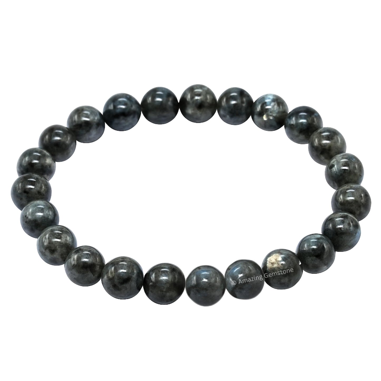 Amazing Gemstone Crystal Bracelet for Women Men's Gifts - Protection Healing Crystal Bracelet - 8mm Gemstone Beaded Stretchable Bracelet Pulseras Para Hombres Mujer Stocking Stuffers Mothers Day Gift (Larvikite)