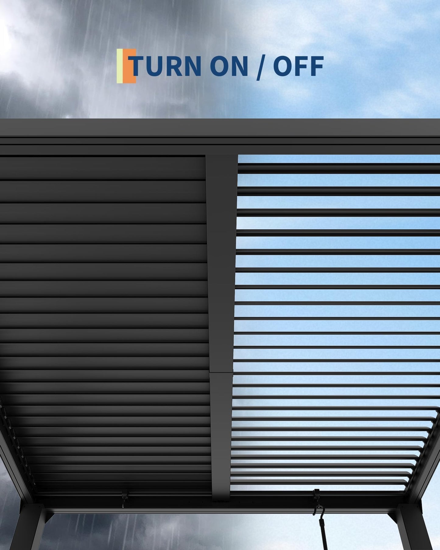 10x10FT Louvered Pergola, Modern Style Outdoor Pergola with Adjustable Louvered Roof, Reinforced Aluminum Frame, Integrated Drainage System, Hardtop Gazebo for Patio, Deck, Gray