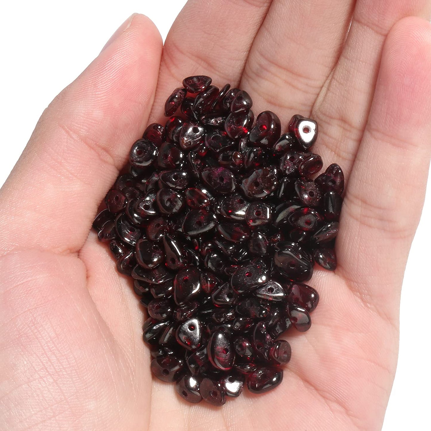 NITOPUPU 30in Garnet Natural Chip Stone Beads 5-8mm About 230pcs, Irregular Drilled Red Bead for Bracelets Jewelry Making Supplies for Adults, DIY Crafts.
