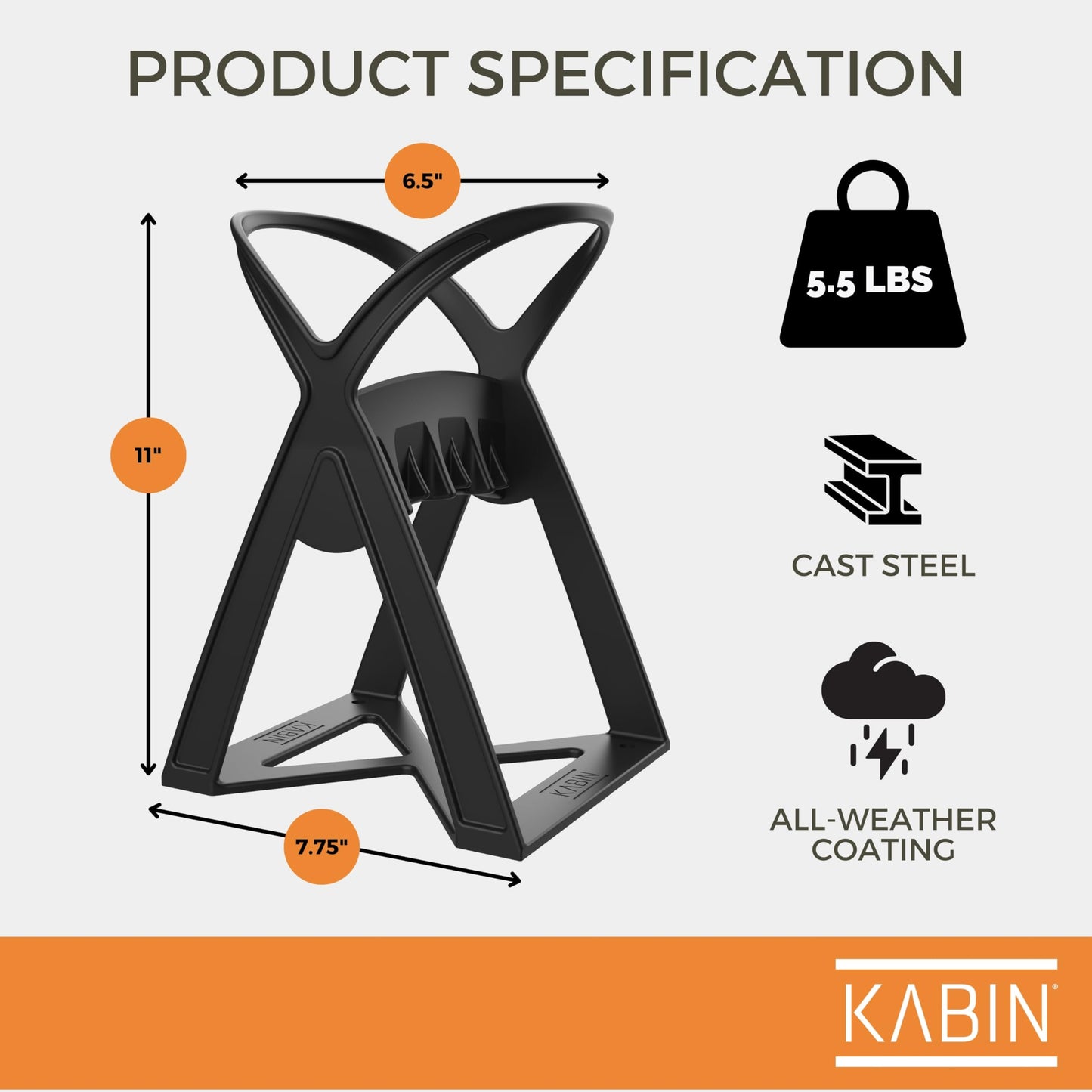 KABIN Kindle Quick Compact Log Splitter - Manual Splitting Tool - Steel Wedge Point Splits Firewood Like A Boss Safely & Easily