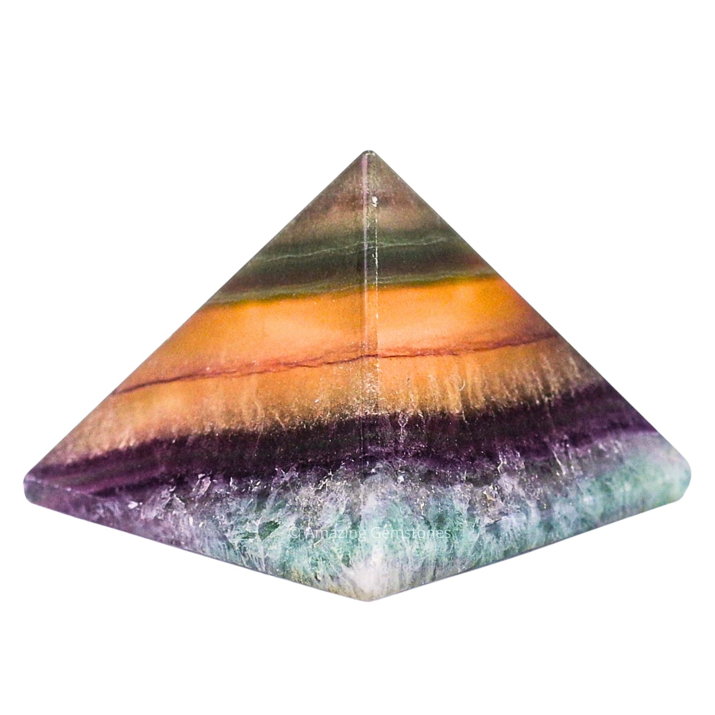 Amazing Gemstone Fluorite Pyramid Crystal Healing Stones - 1" Great Pyramid Figurine of Natural Stone Pyramid for Meditation, Reiki, Chakra Balancing and Crystal Pyramids Grid
