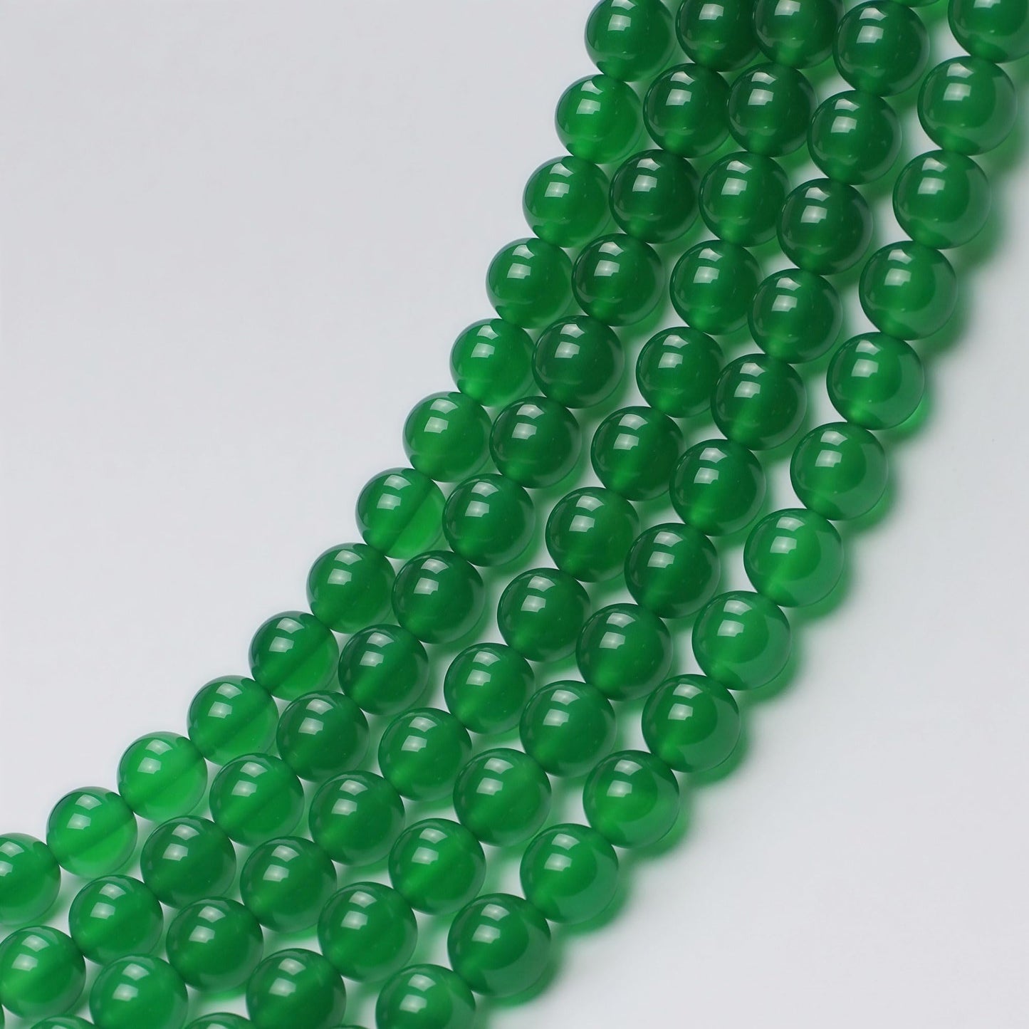 MJDCB 7A Natural Green Agate Beads Round Stone Loose Beads for Necklace Bracelet Charms Jewelry Making 15"(8mm)