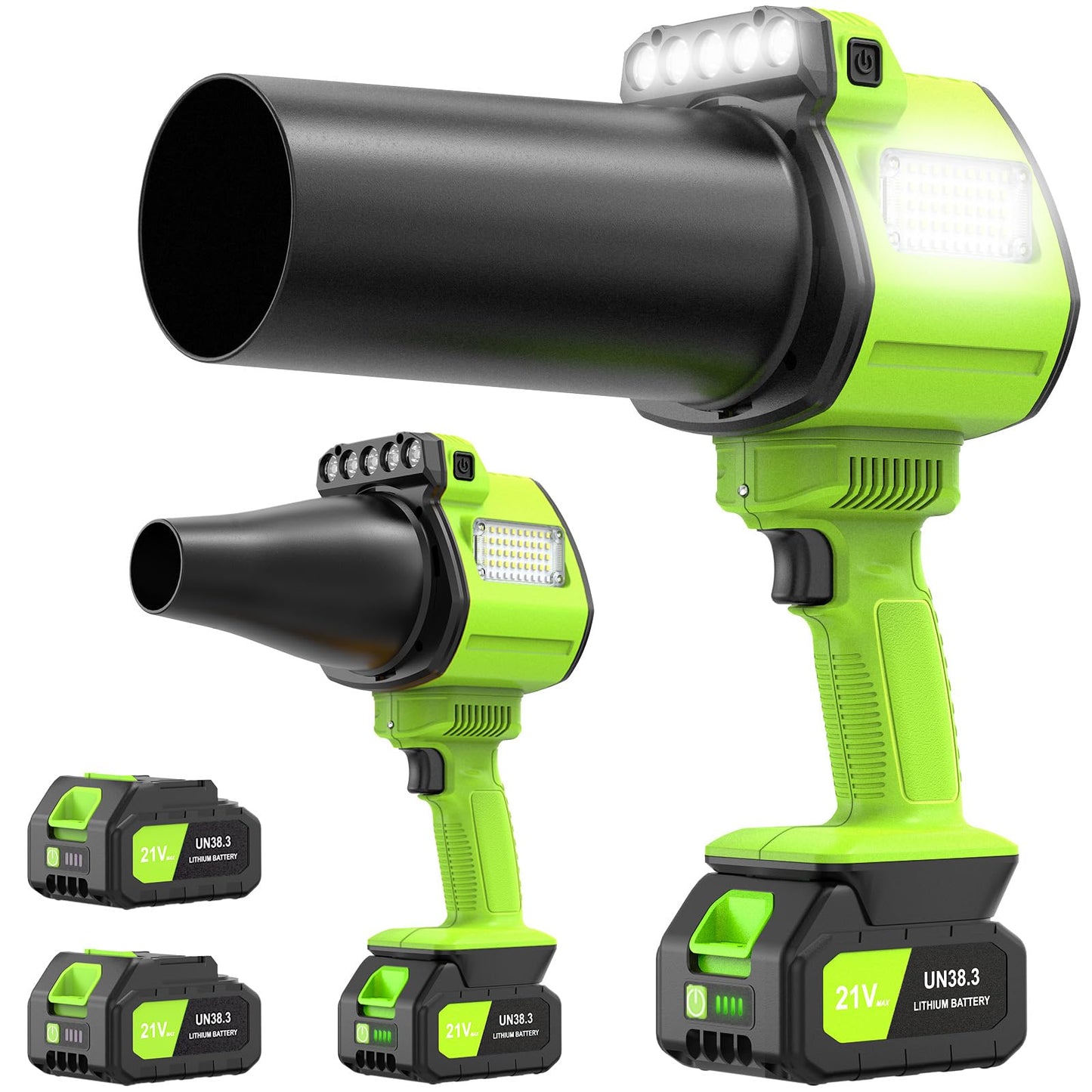OGERY Brushless Leaf Blower Cordless with Lights, Powerful Electric Leaf Blowers with 2 x 3.0Ah Batteries & Fast Charging, 700CFM 900G Wind Pressure Handheld Blower for Lawn Care Yard Garden, Green