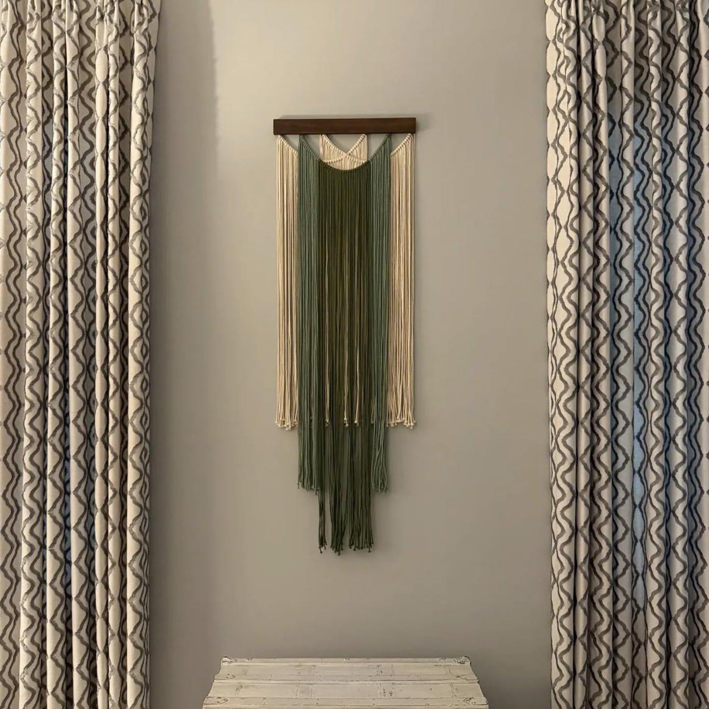 M MANUAL Macrame Wall Hanging 15.7x47.2Inch Fiber Handmade Macrame Wall Hanging Bohemian Yarn Tapestry Living Room Bedroom Modern Home Decor For Boho Home Decoration (A)
