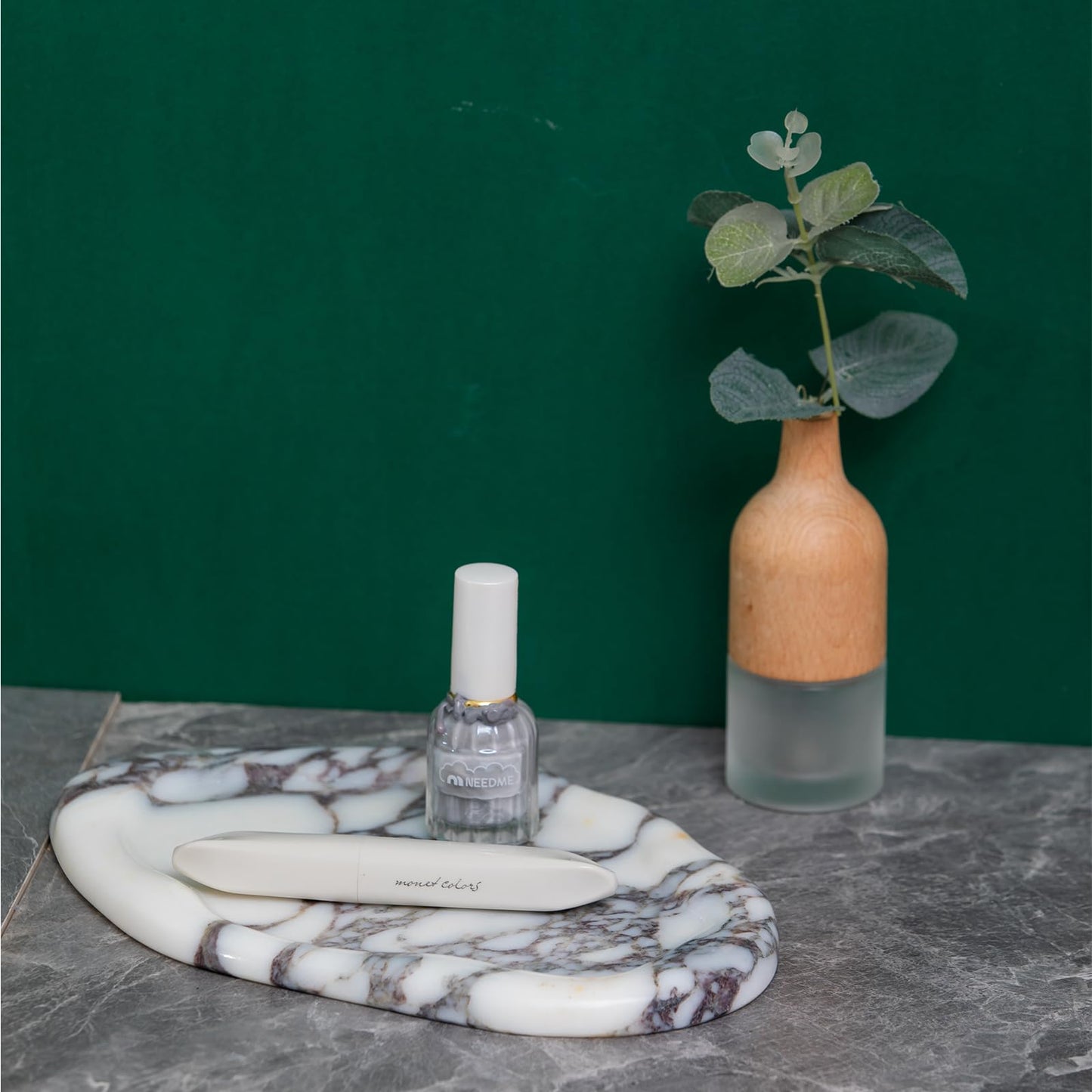 Calacatta Viola Marble Decorative Tray – Vanity & Bathroom Tray for Perfume, Candles, Jewelry, Keys – Minimalist Jewelry Tray