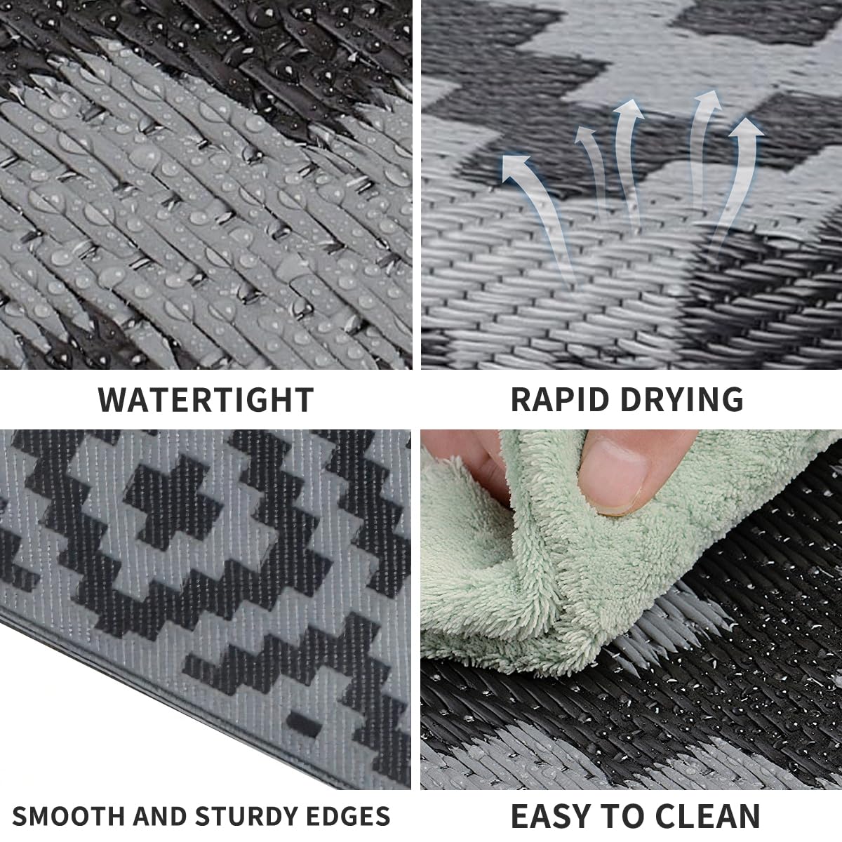 Waterproof Outdoor Rug Reversible Design Winter Snowproof Carrying Handbags Multiple Sizes Suitable for Patio Garden Beach Picnic RV Camp Garage Kids Room