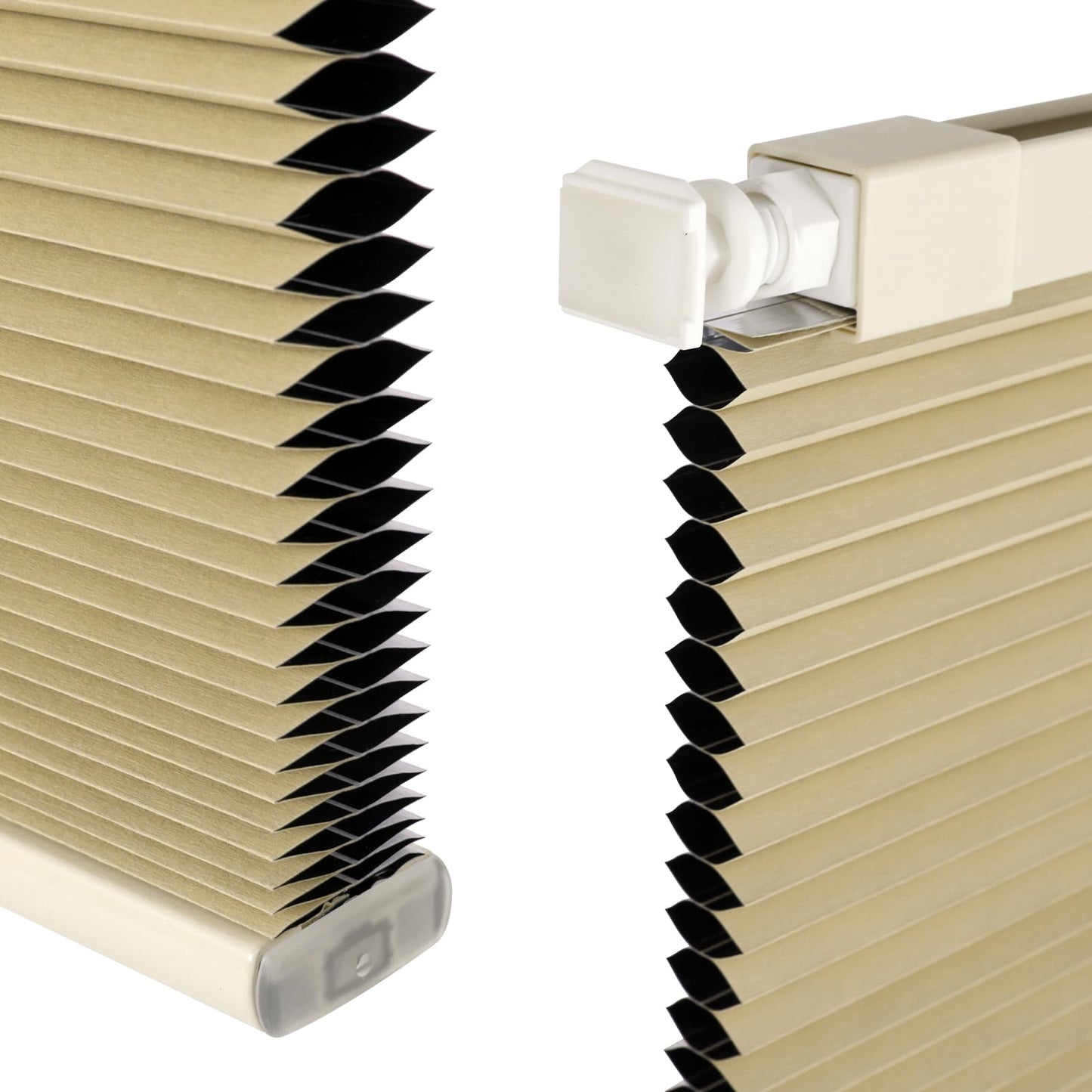 FabuBlinds Cordless Cellular Shades, No Drill No Tools Honeycomb Window Blinds, Blackout Light Blocking Cellular Shades for Window, Thermal Insulation Blinds, Easy to Install, Light Cream 27"W x 48"H