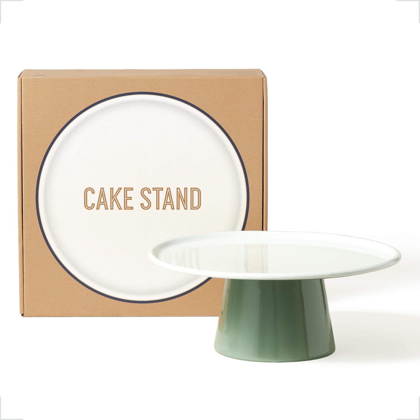 Falcon Enamelware Cake Stand, Enamel-Coated Steel Pedestal, Oven Safe to 530°F, Dishwasher Safe & Freezer Safe, 12" Cake Display Stand (Tarragon)