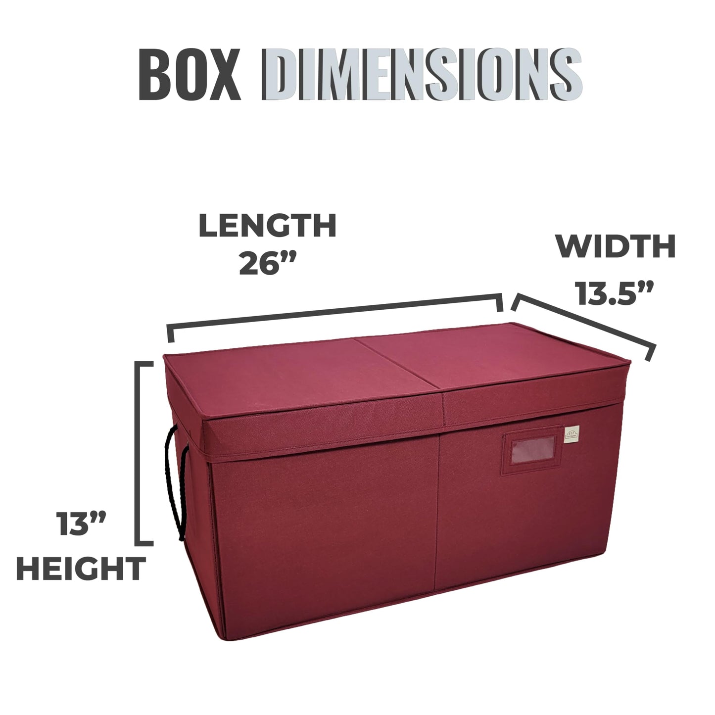 612 Vermont Christmas Ornament Storage Box with Adjustable Acid-Free Dividers, Holds 128 – 3 Inch Ornaments (SB-40043-VT)