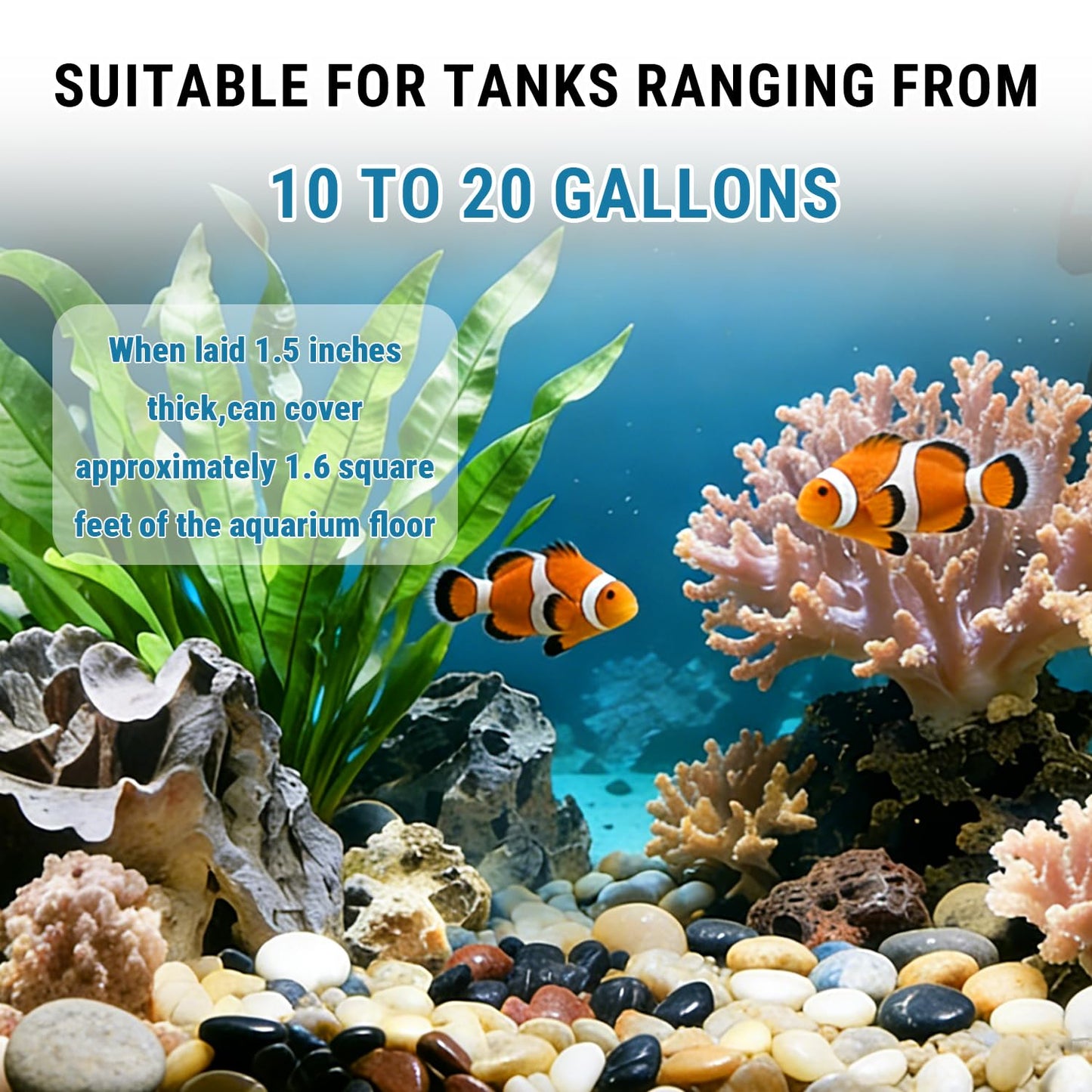 Anothera 18-lb Bulk Bag Pebbles for Plants 1-1.5 ” Aquarium Gravel River Rocks Garden Outdoor Decorative Stones