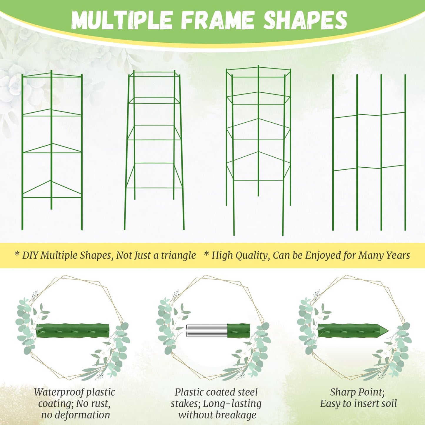 Legigo 6-Pack Tomato Cage for Garden Plant Support- Up to 48inch Garden Stakes Tomato Cage, Tomato Trellis for Potted Plants, Tomato Cages Plant Stakes for Climbing Vegetables Plants Flowers