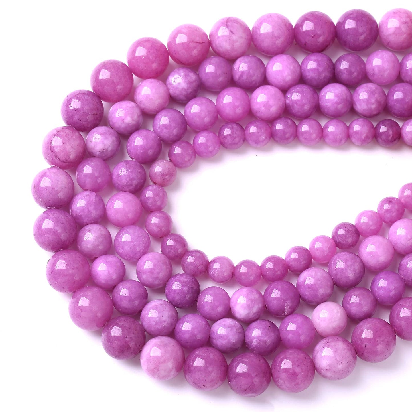 10mm 36pcs Natural Purple Lepidolite Jade Stone Beads for Jewelry Making DIY Bracelet Necklace Accessories Crystal Energy Healing Power Stone Beads (Purple Lepidolite Jade, 10mm)