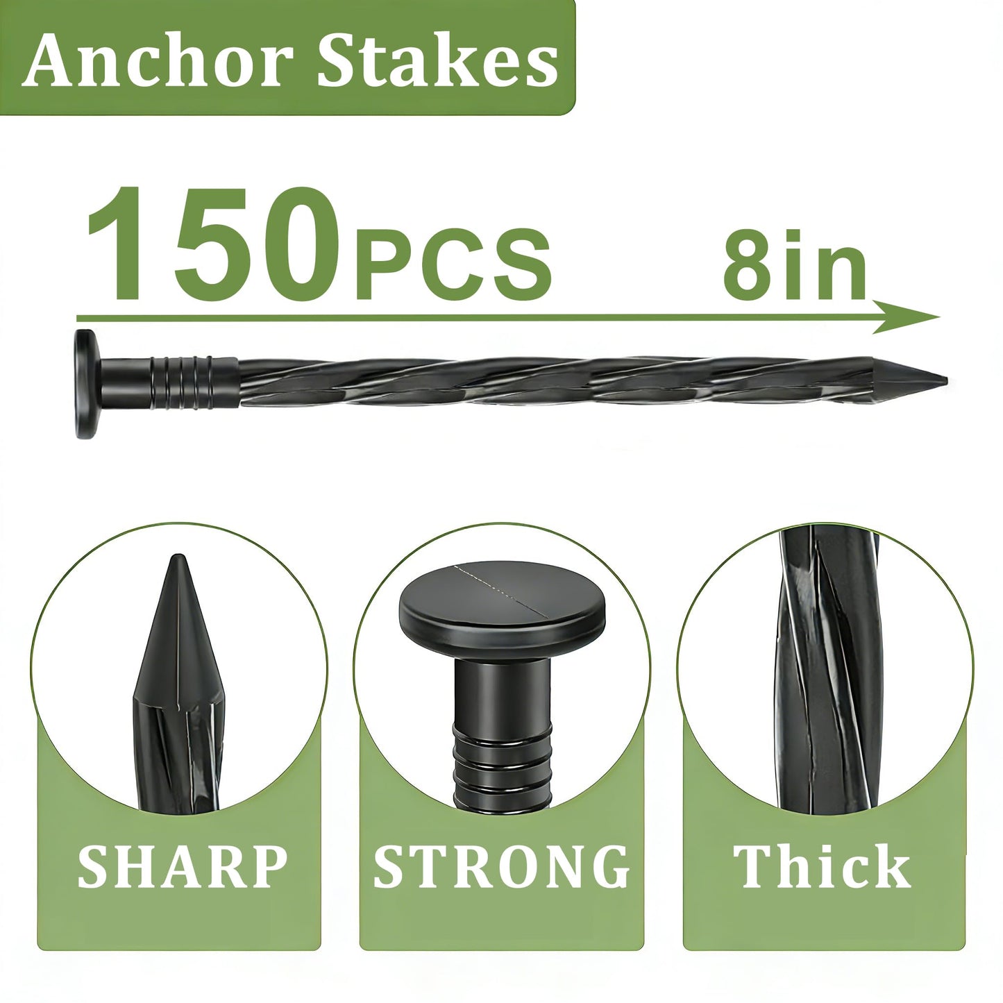 WISD Landscape Edging 2 in x 100 ft with 150 Anchor Stakes, No Dig Garden Edging Border Flexible Plastic Weather-Resistant Lawn Edging Weed Control (Black, 100FT)