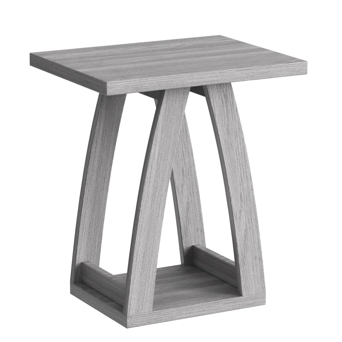FROMJBEST End Tables Living Room, Side Table Beside Sofa, Nightstand for Bedroom, Couch Side Table with Shelf, Modern End Table for Living Room, Grey End Table