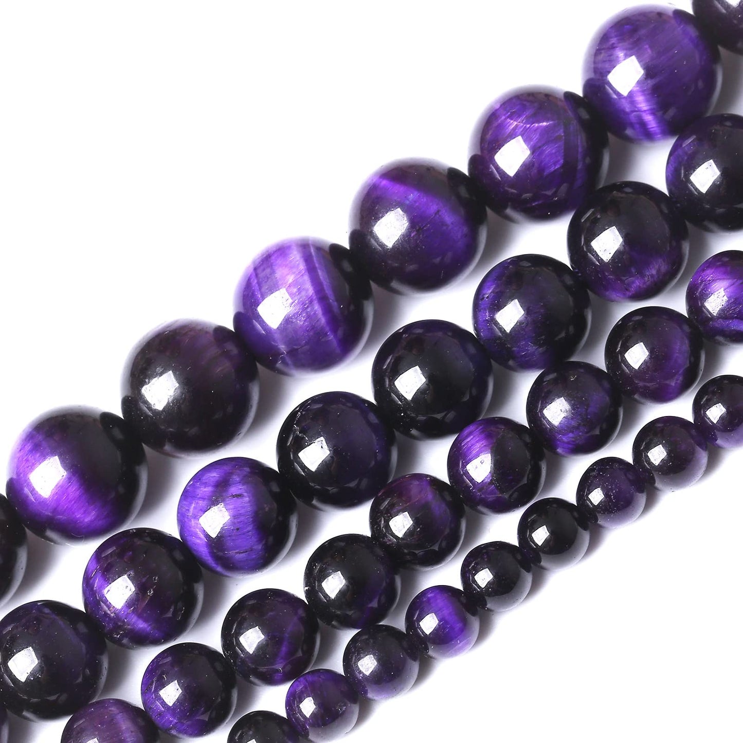 45PCS 8MM AAA Purple Tiger Eye Stone Beads Natural Gemstone Bead Crystal Healing Energy Jewelry Making DIY 15 inches