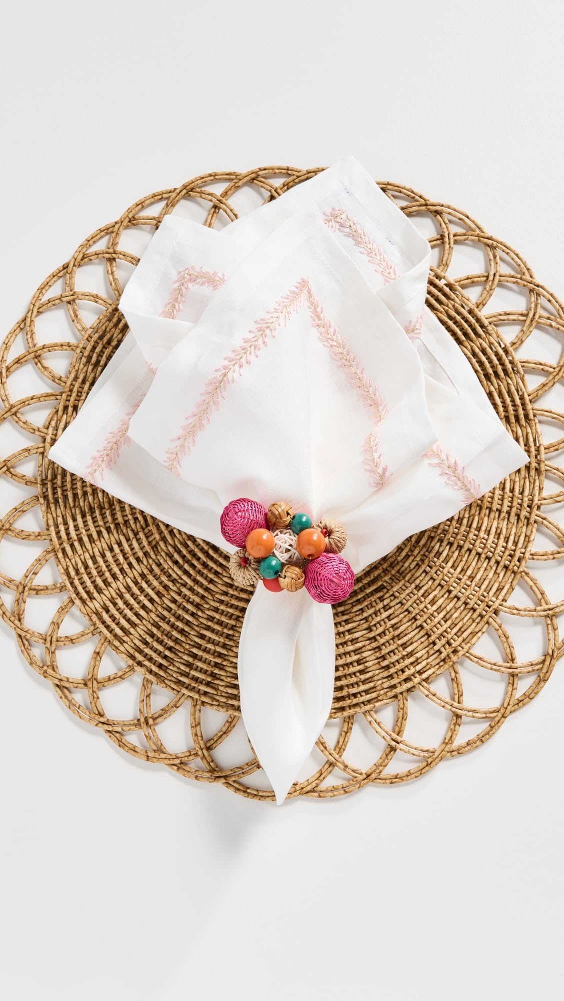 Kim Seybert Women's Java Napkin Rings Set of 4, Multi, One Size
