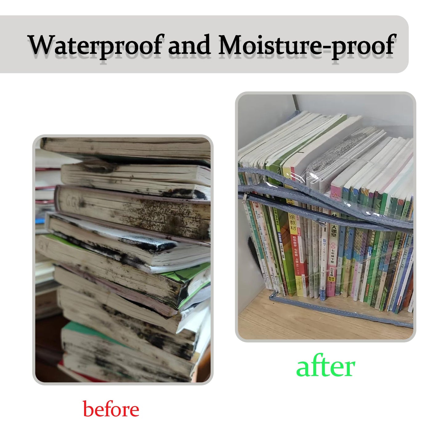 XLANMAY 2PCS Clear Book Storage Bag Plastic Comic Books Organizer Collapsible Book Display Case with Lid and Lifting Handle for Books Used Toys 38x24x32cm/15x9x13inches