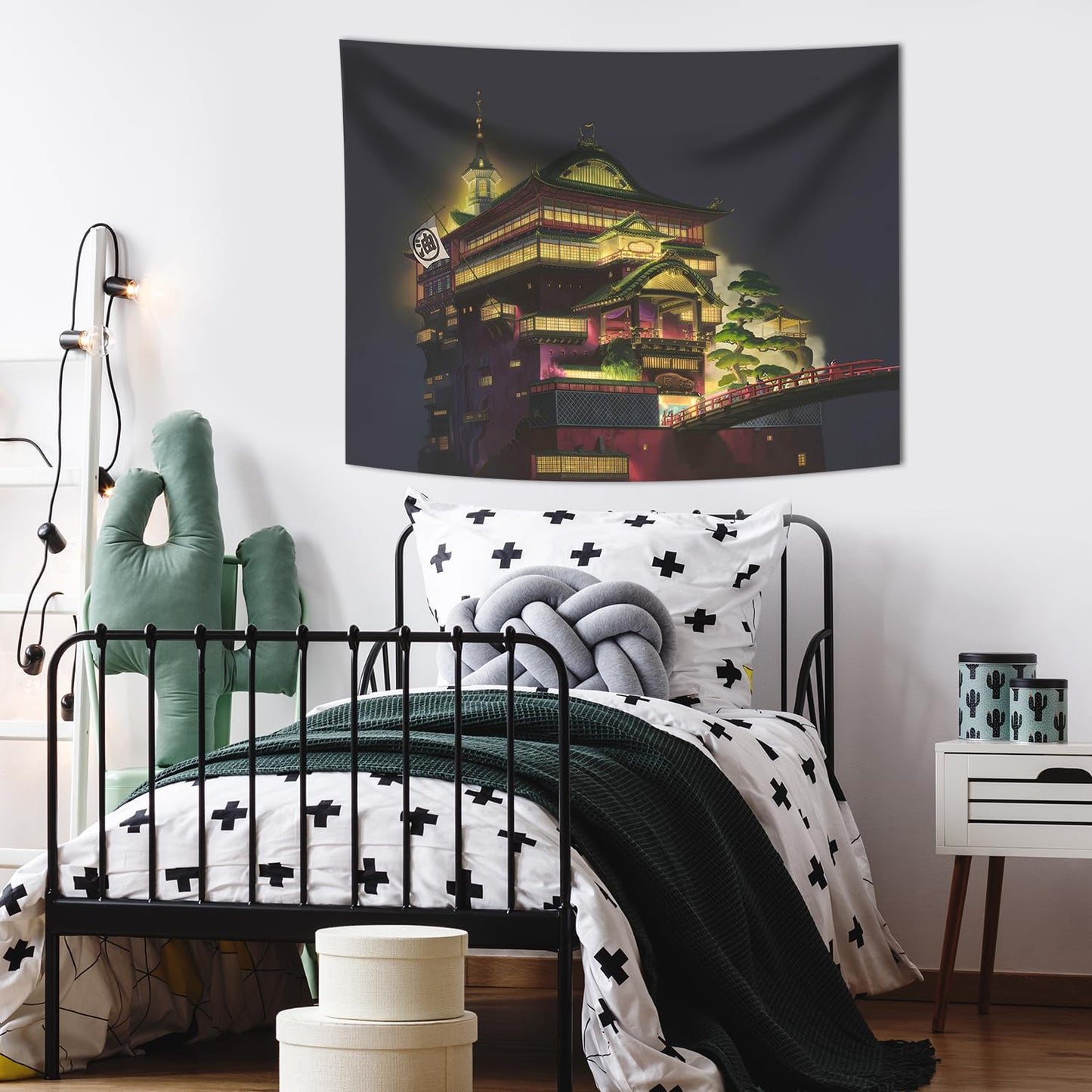 Pounchi Japanese Anime Tapestry (51 x 59 Inch with Hooks Kit) Japanese Backdrop Wall Hanging Tapestry for Bedroom Living Room Dorm Gifts for Birthday Party Decorations