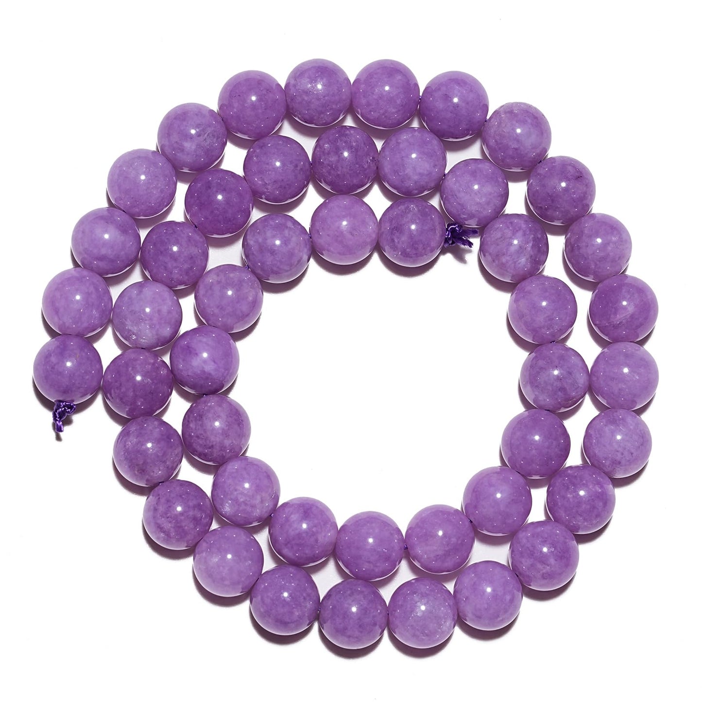 8mm Natural Lavender Purple Chalcedony Gemstone Beads Polished Round Smooth Stone Beads for Bracelets Jewelry Making 15inch Loose Beads