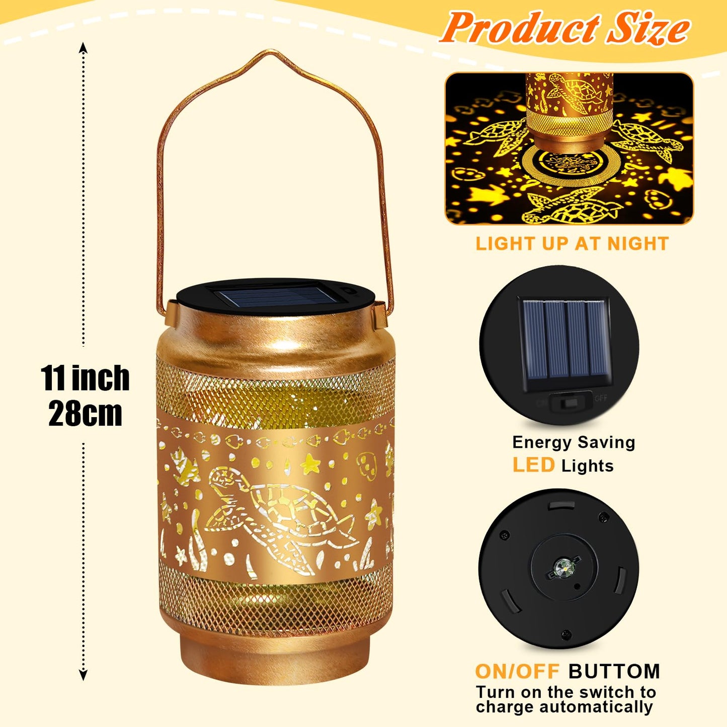Solar Lanterns Outdoor Waterproof Turtle Garden Decor Christmas Decorations Birthday Gifts for Women Grandma,Grandma Hanging Solar Lights Hollowed-Out Lanterns for Garden Yard,Patio,Backyard,Porch