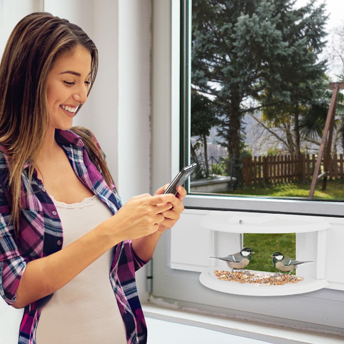 BAIAPEY in Window Bird Feeders for Viewing - 180° Clear View Bird Feeder, Durable, Elegant, Fits Windows 27-35" Wide, for Bird Watching-Bring Joy to Your Home