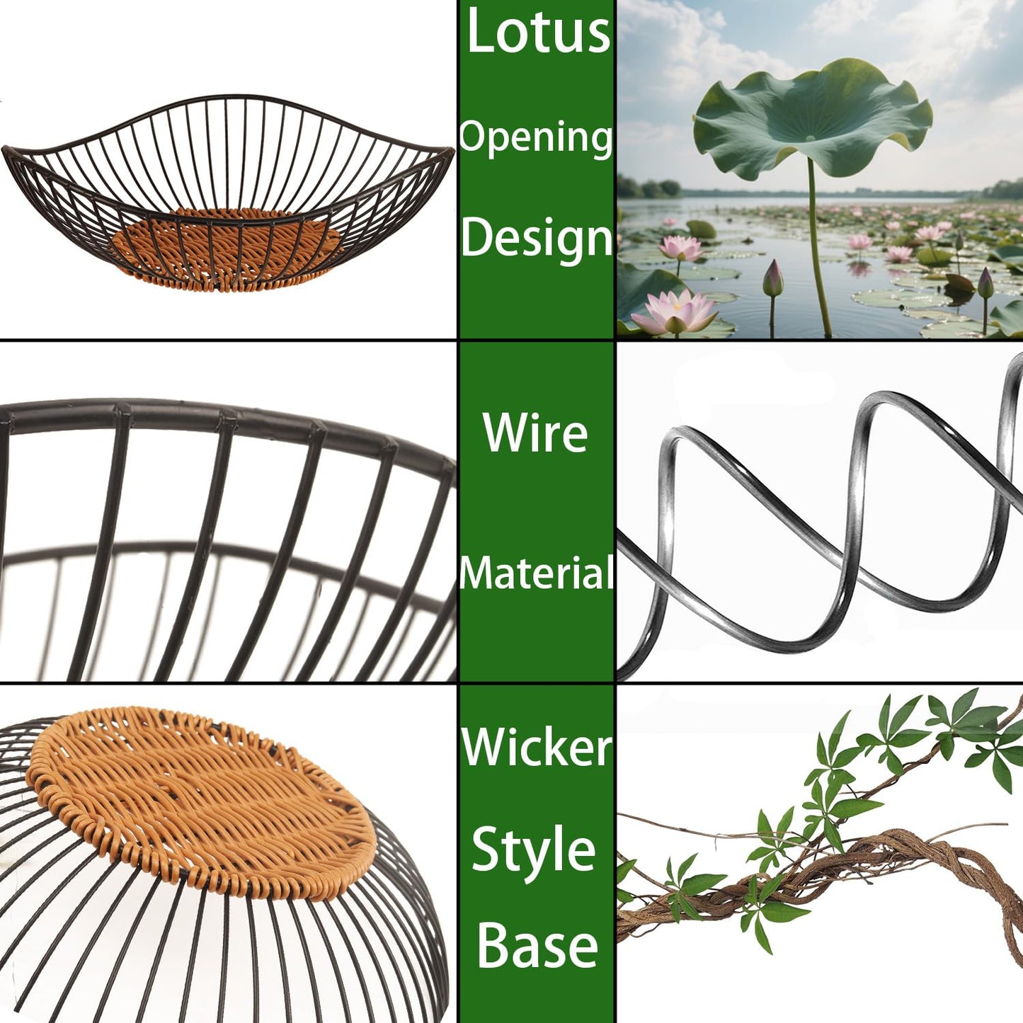 Wuqoioo Metal Wire Fruit Basket, Wire Fruit Dish Kitchen Fruit Basket Stand Fruit Bowls Rustic Wire Fruit Bowl For Fruits, Veggies (Round brown)