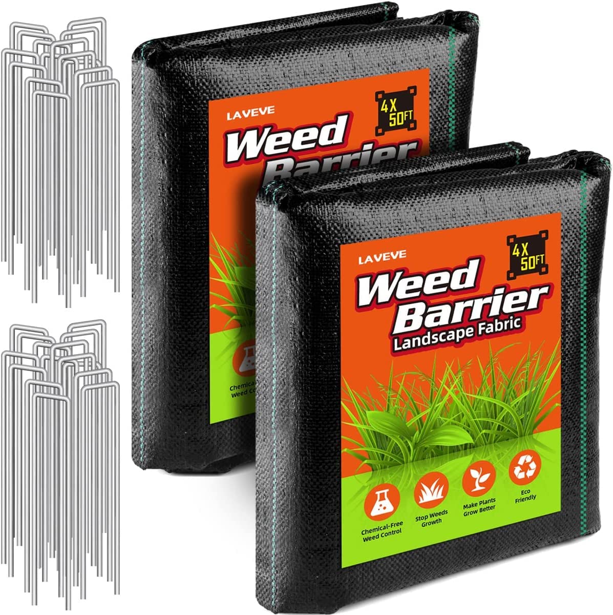 LAVEVE 4FT x 100FT Weed Barrier Landscape Fabric, 3.2oz Premium Heavy Duty Garden Cloth, Ground Cover for Gardening, Farming