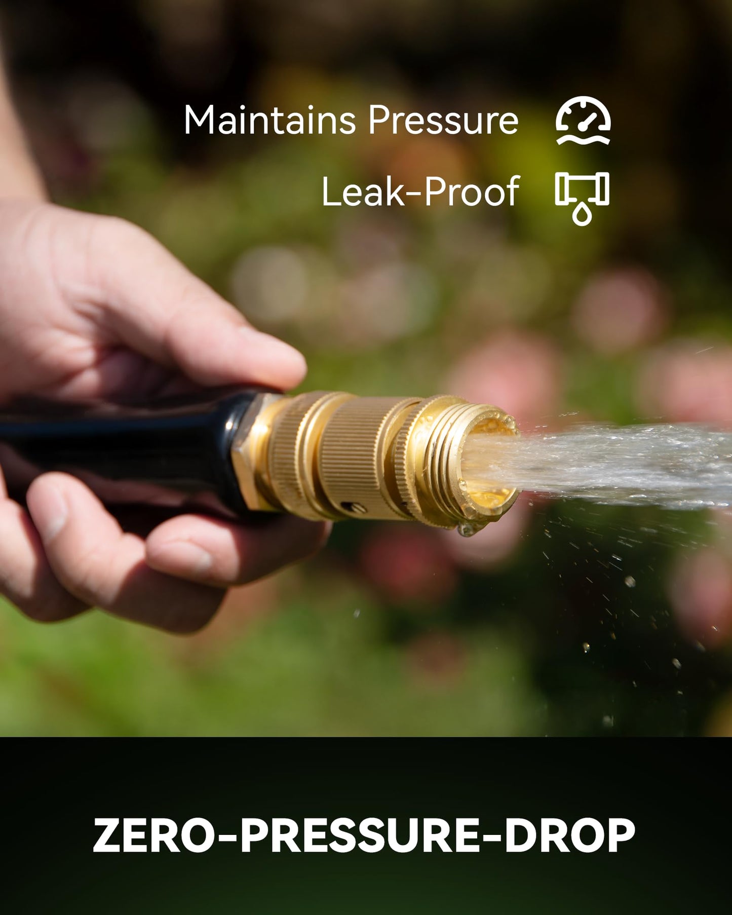 RainPoint Garden Hose Quick Connectors, Heavy Duty Solid Brass 3/4 Inch GHT, Universal Leak-Proof Fittings for Easy Water Hose Connection (2 Sets)