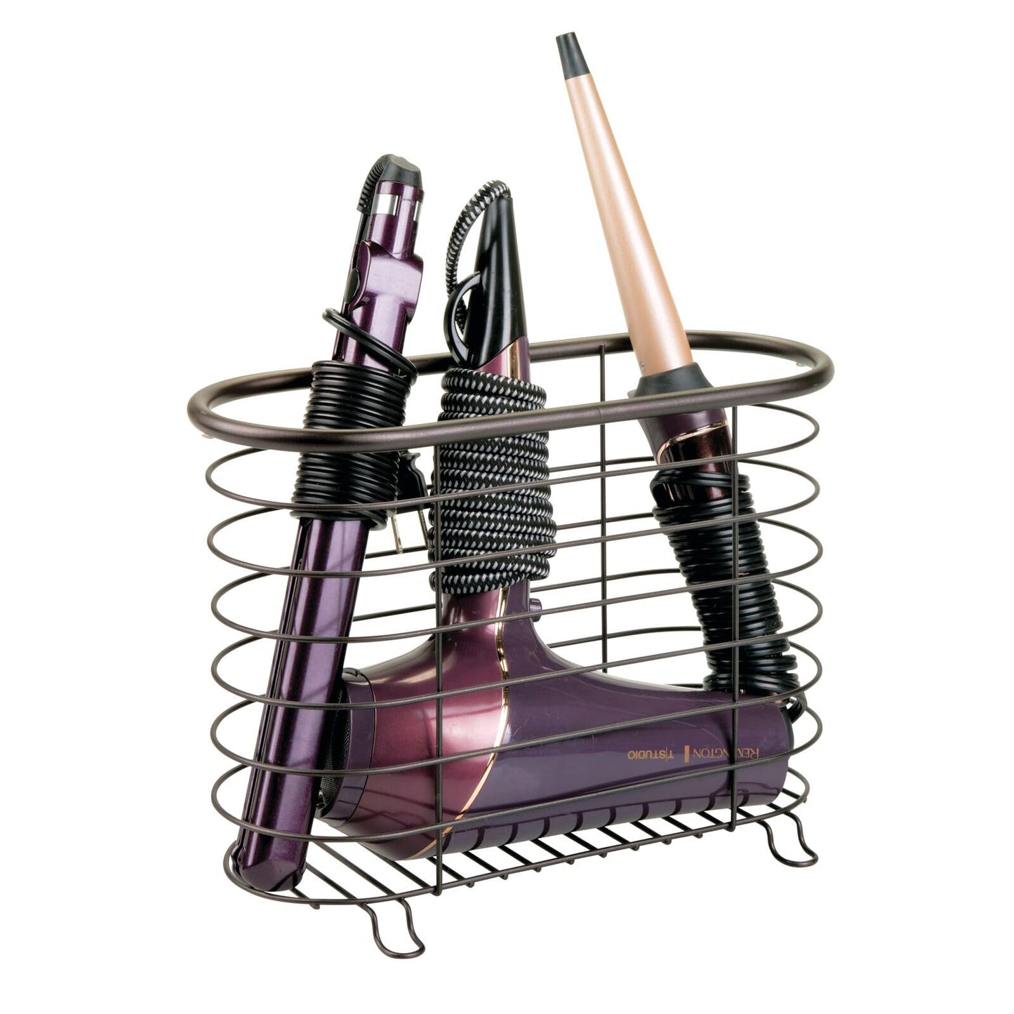 mDesign Newspaper and Magazine Rack for Bathroom, Office, Den - Bronze