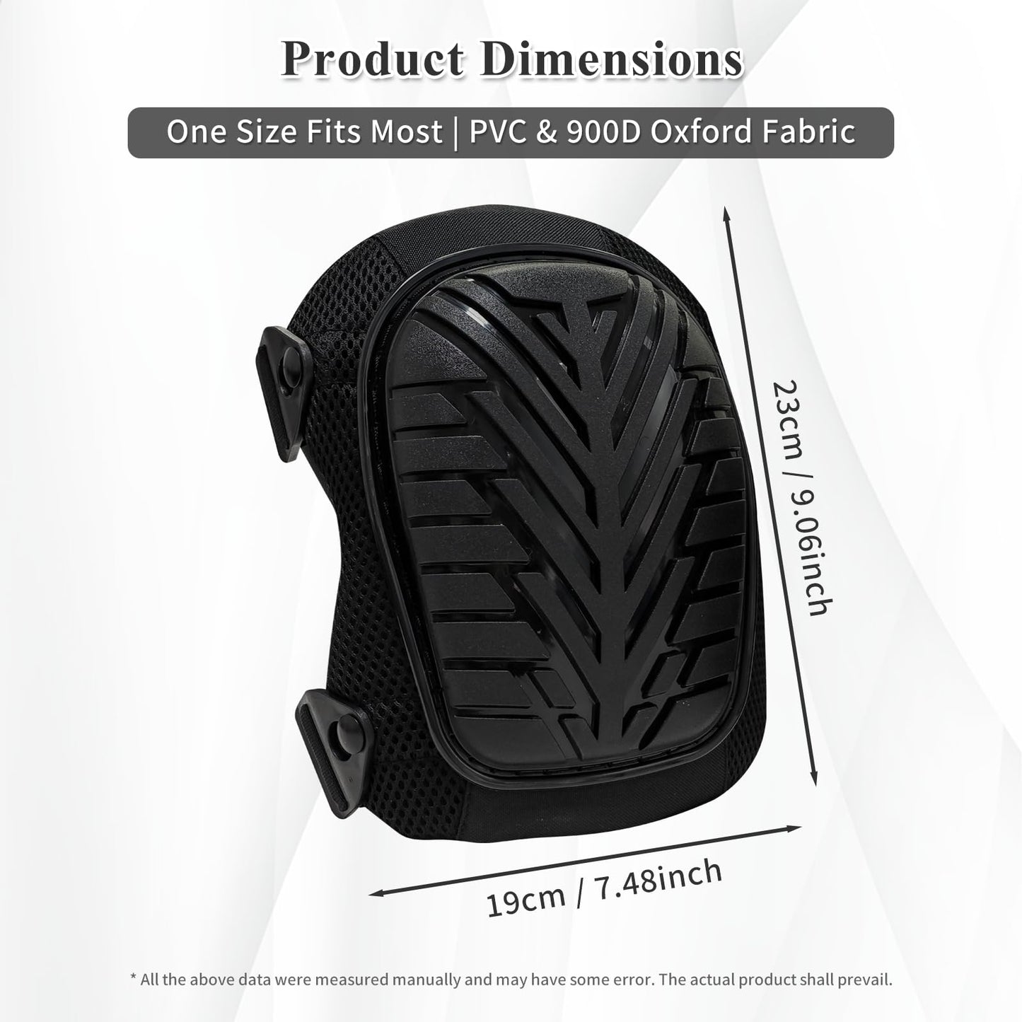 Gute Work Knee Pads for Men & Women, Anti-Slip TPE Shield Knee Protectors with Adjustable Straps & Breathable Mesh, Heavy-Duty Kneepads for Construction, Gardening, Flooring & Cleaning (Black)