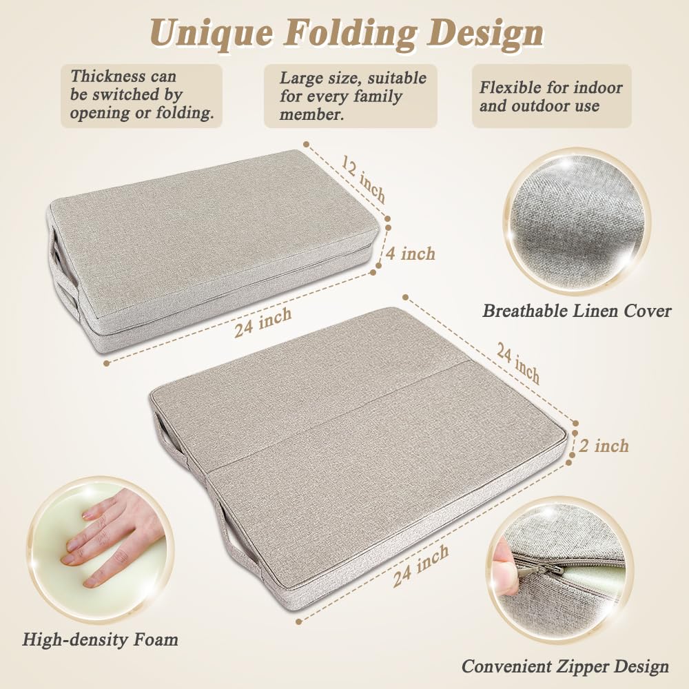 ECISZ Meditation Floor Cushion for Yoga Adults Square Floor Pillows Seating Large Meditation Cushion Yoga Pillows for Sitting on Floor Meditation Pillow Mat Outdoor Rectangle Floor Sitting Cushion